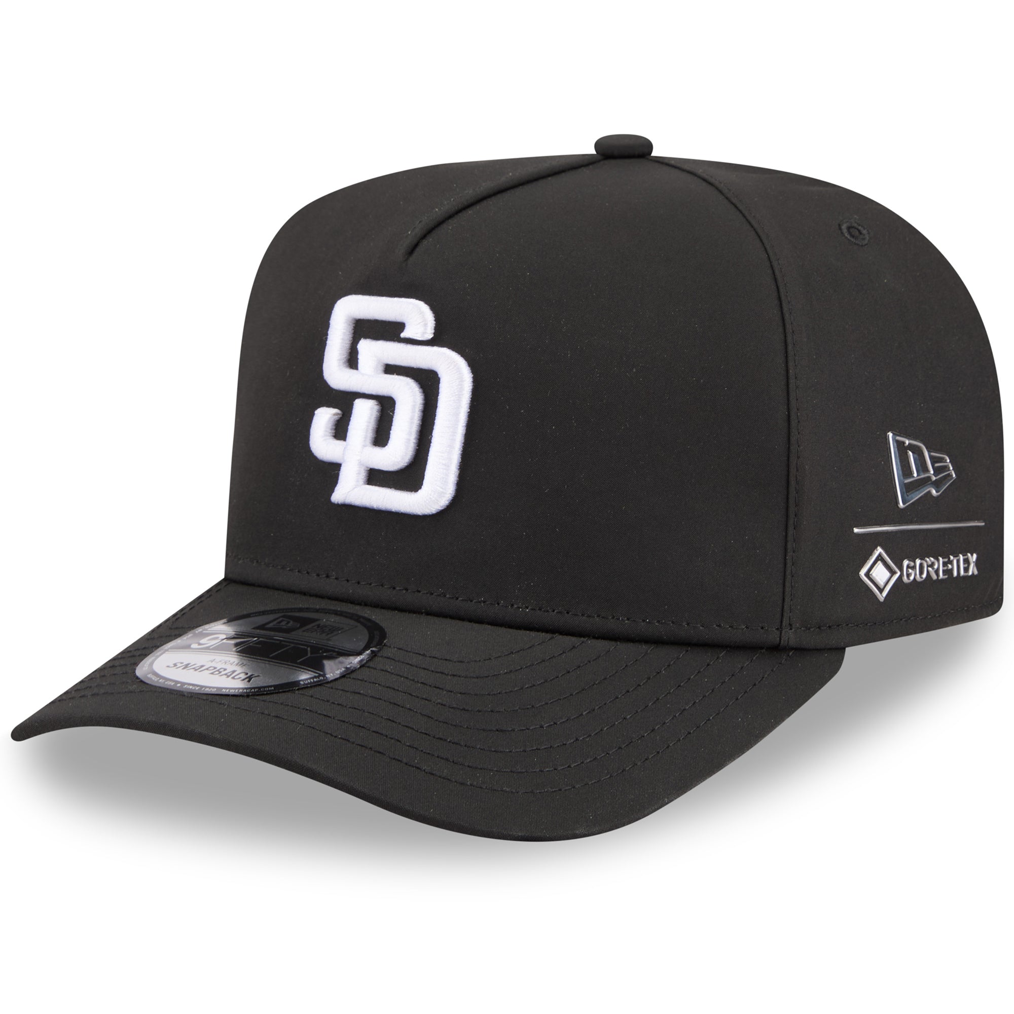 Men's New Era x GORE-TEX  Black San Diego Padres A-Frame 9FIFTY Adjustable Hat