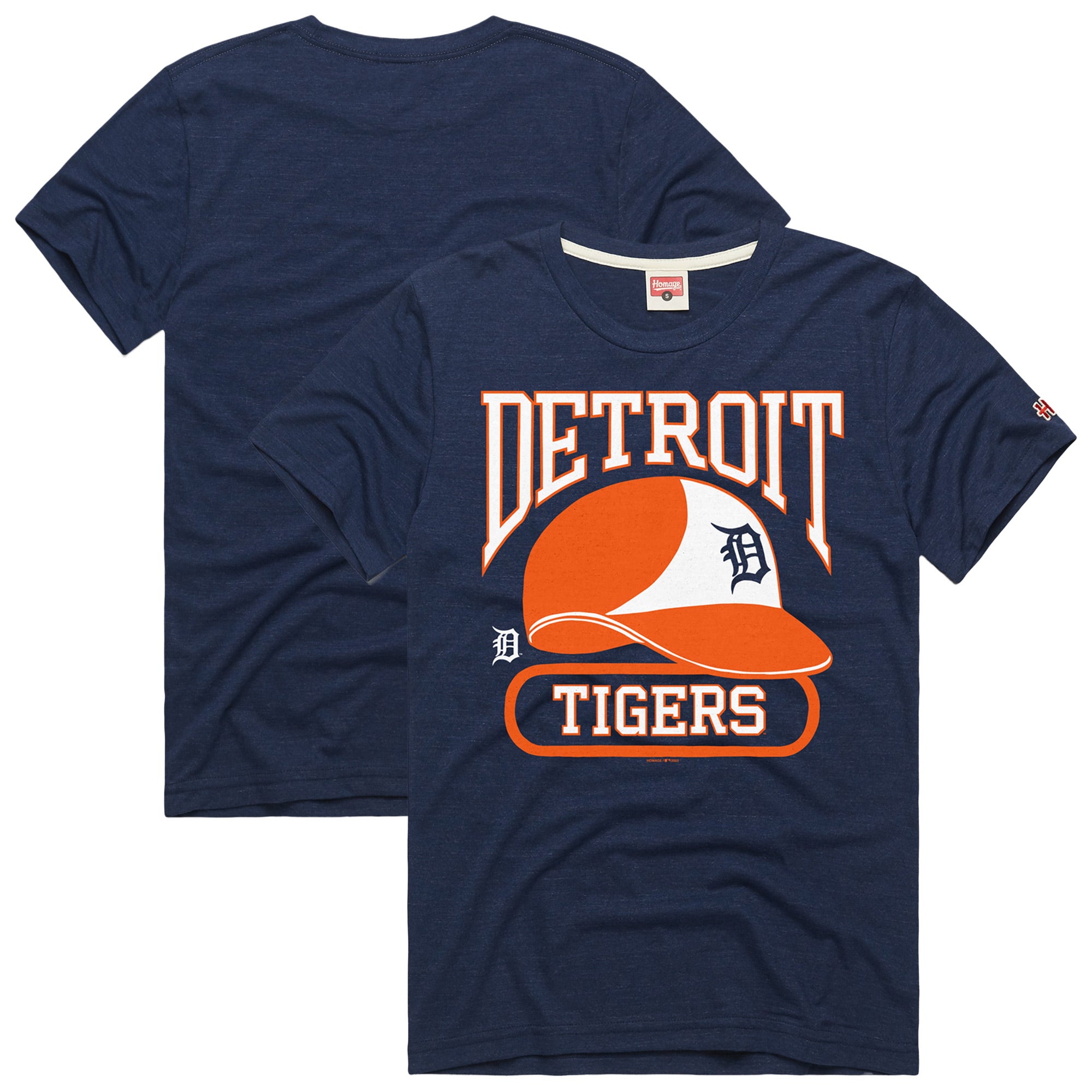 Men's Homage Navy Detroit Tigers Hyper Local Tri-Blend T-Shirt