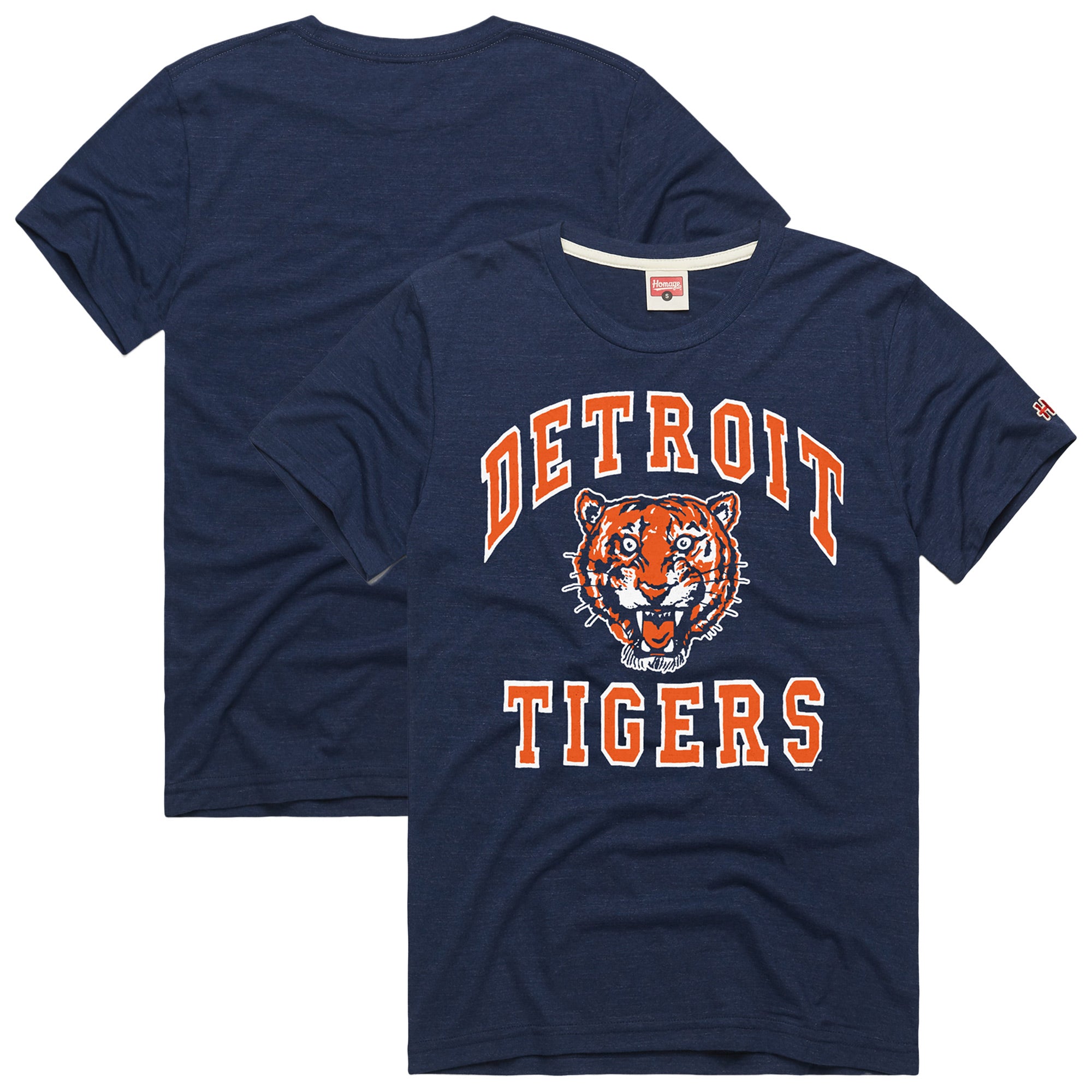 Men's Homage Navy Detroit Tigers Hyper Local Tri-Blend T-Shirt