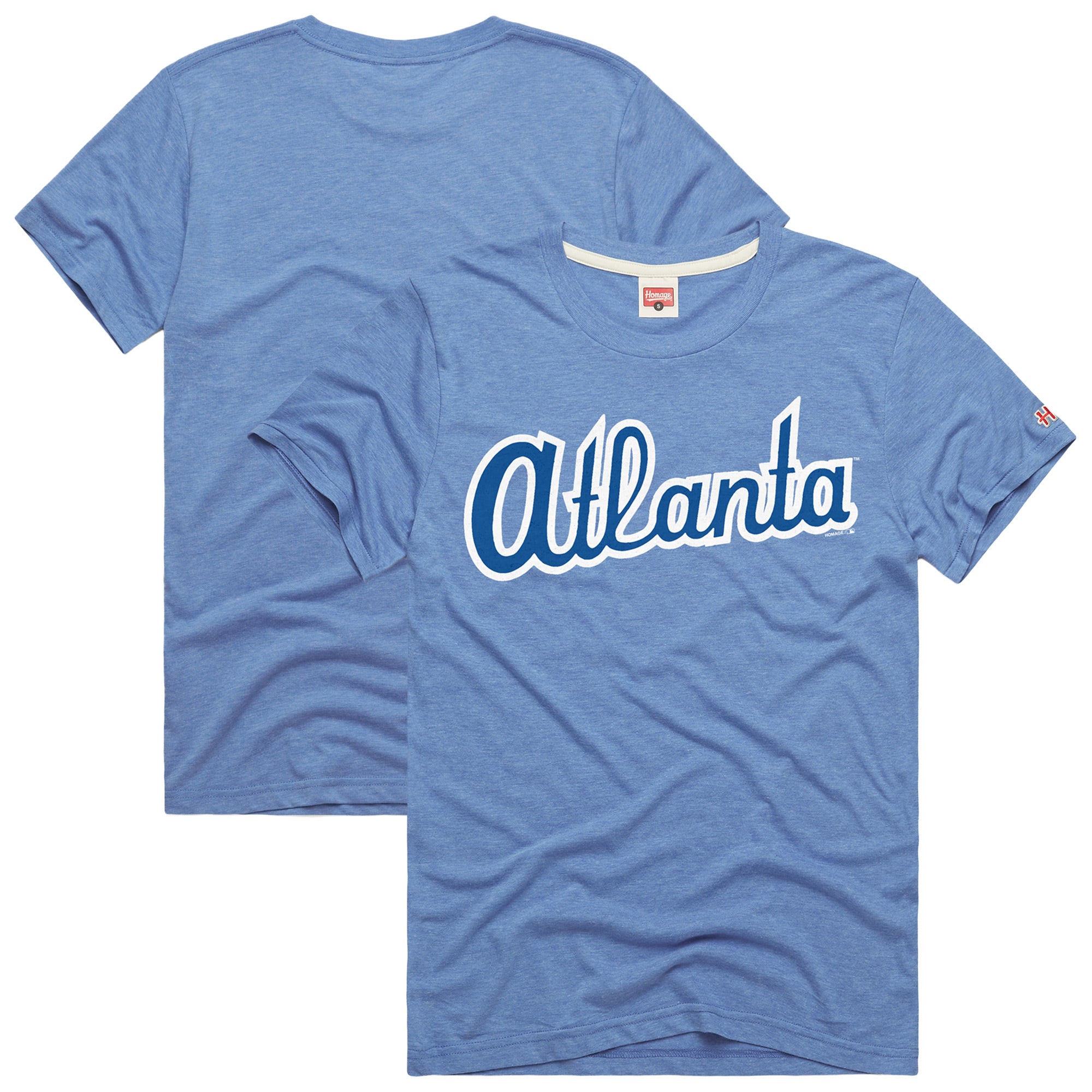Men's Homage Light Blue Atlanta Braves Hyper Local Tri-Blend T-Shirt