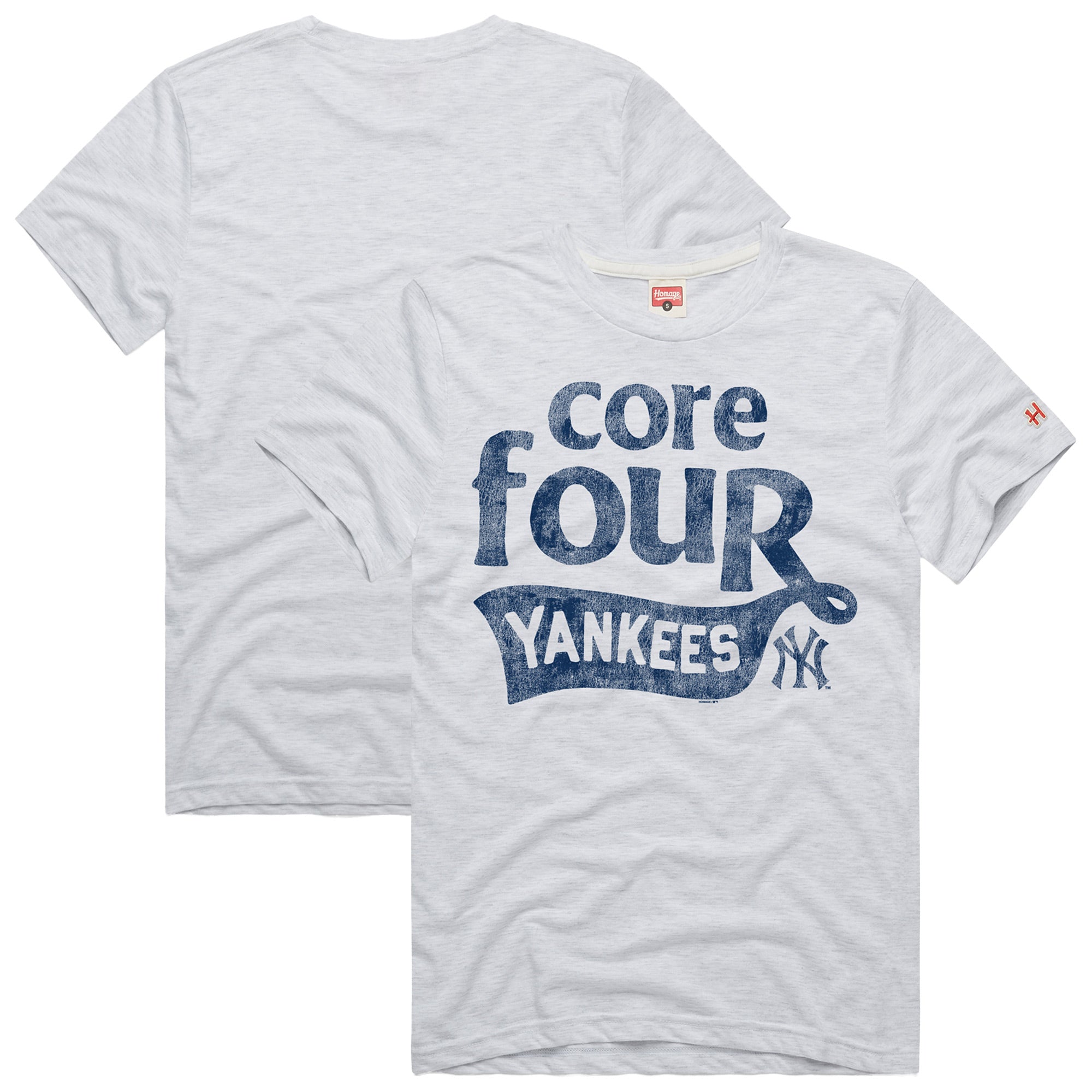 Men's Homage Ash New York Yankees Hyper Local Tri-Blend T-Shirt