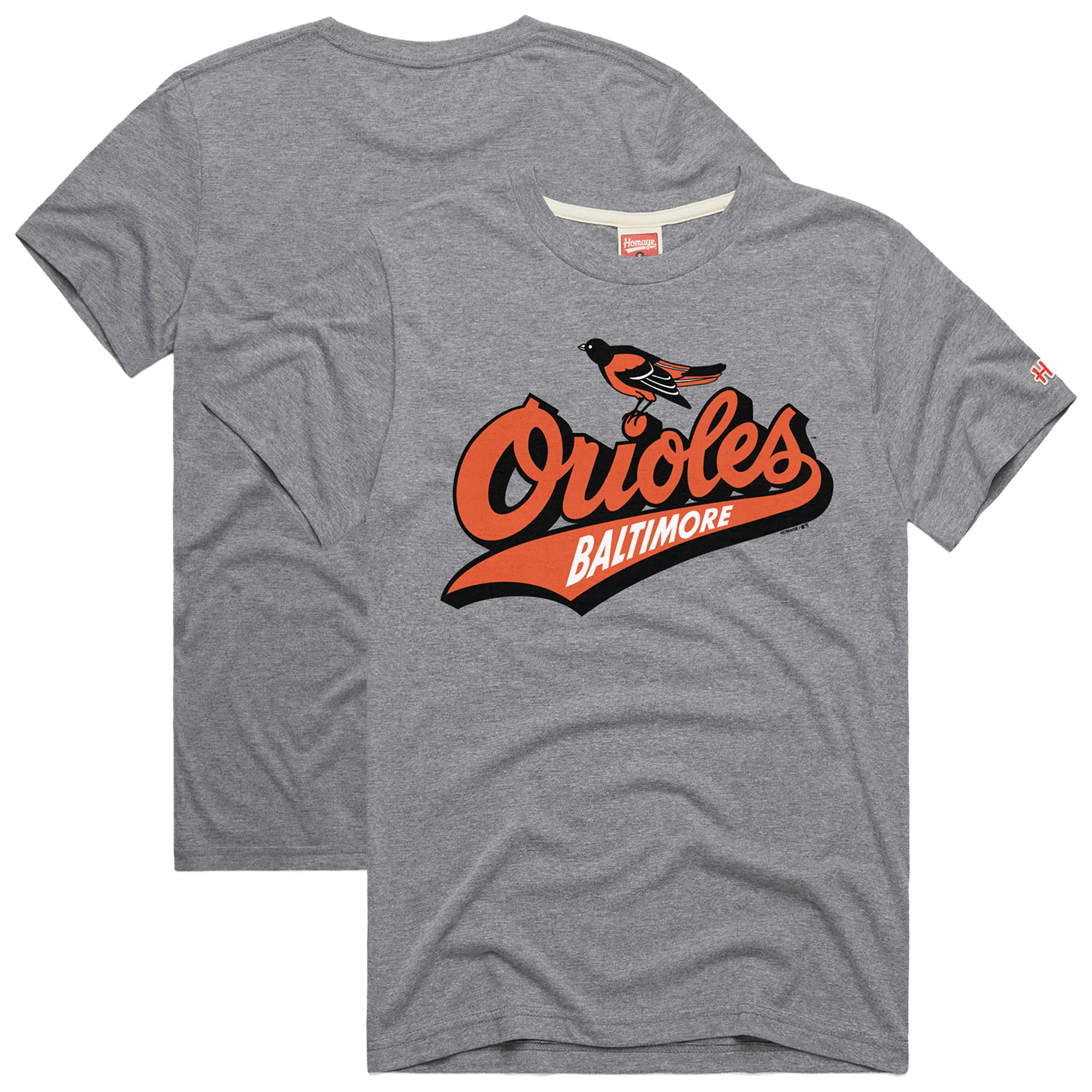 Men's Homage Gray Baltimore Orioles Hyper Local Tri-Blend T-Shirt