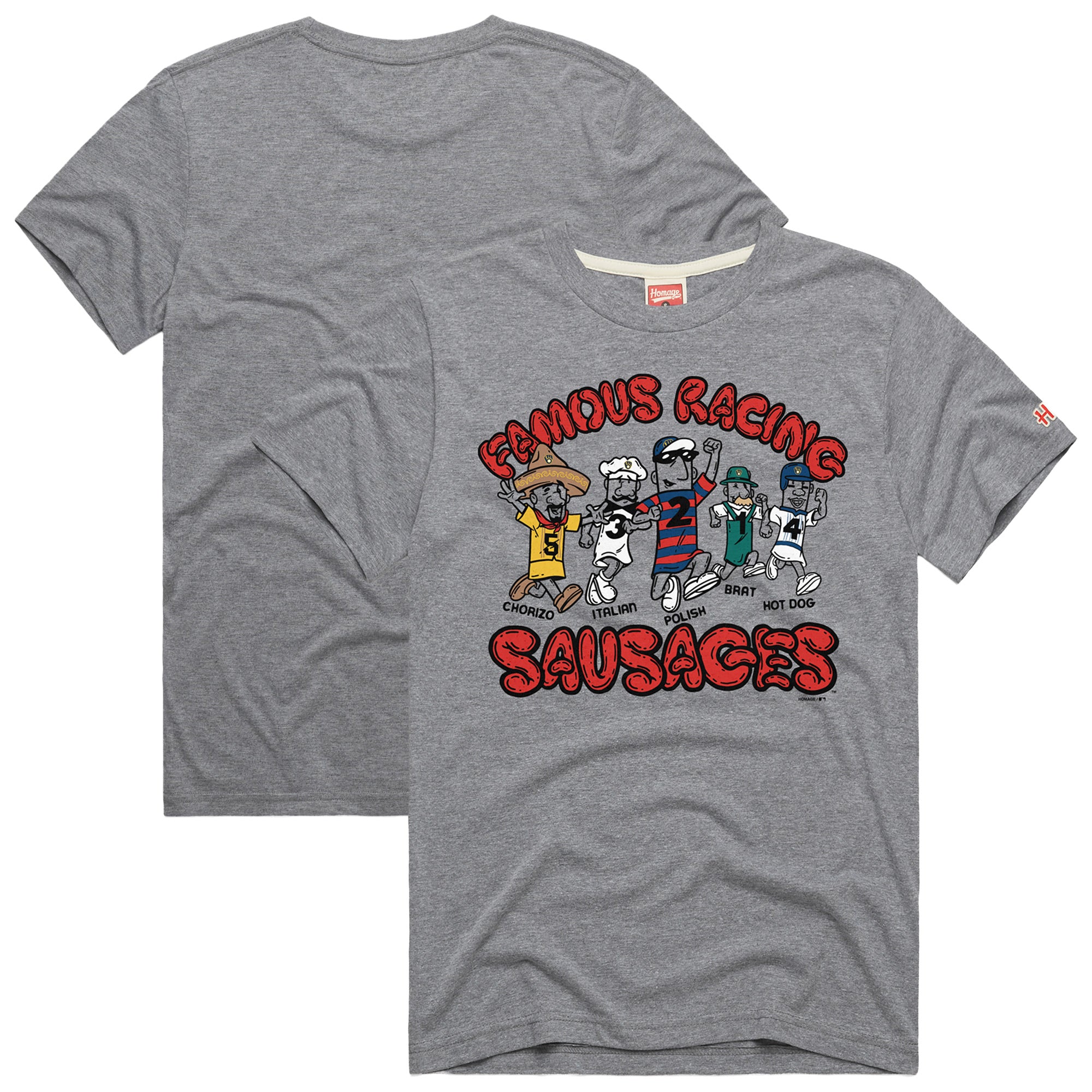 Men's Homage Gray Milwaukee Brewers Hyper Local Tri-Blend T-Shirt