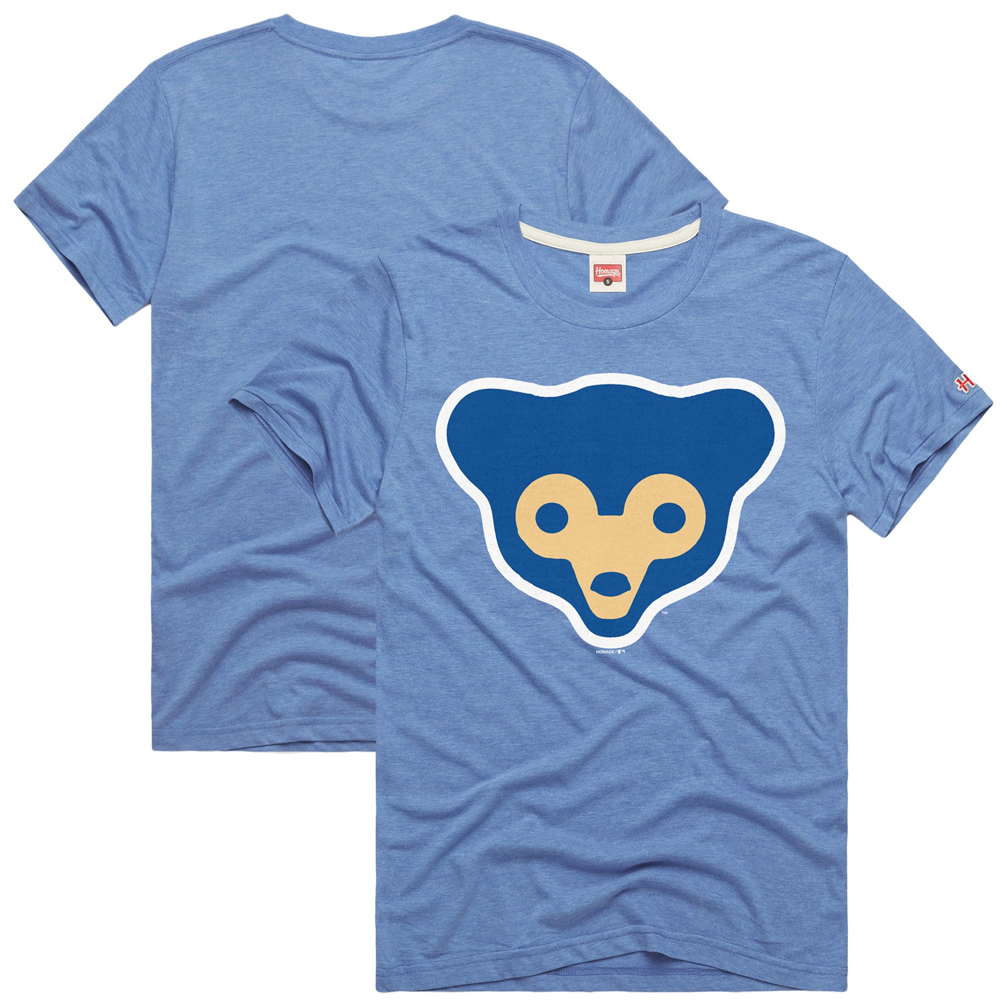 Men's Homage Light Blue Chicago Cubs Hyper Local Tri-Blend T-Shirt