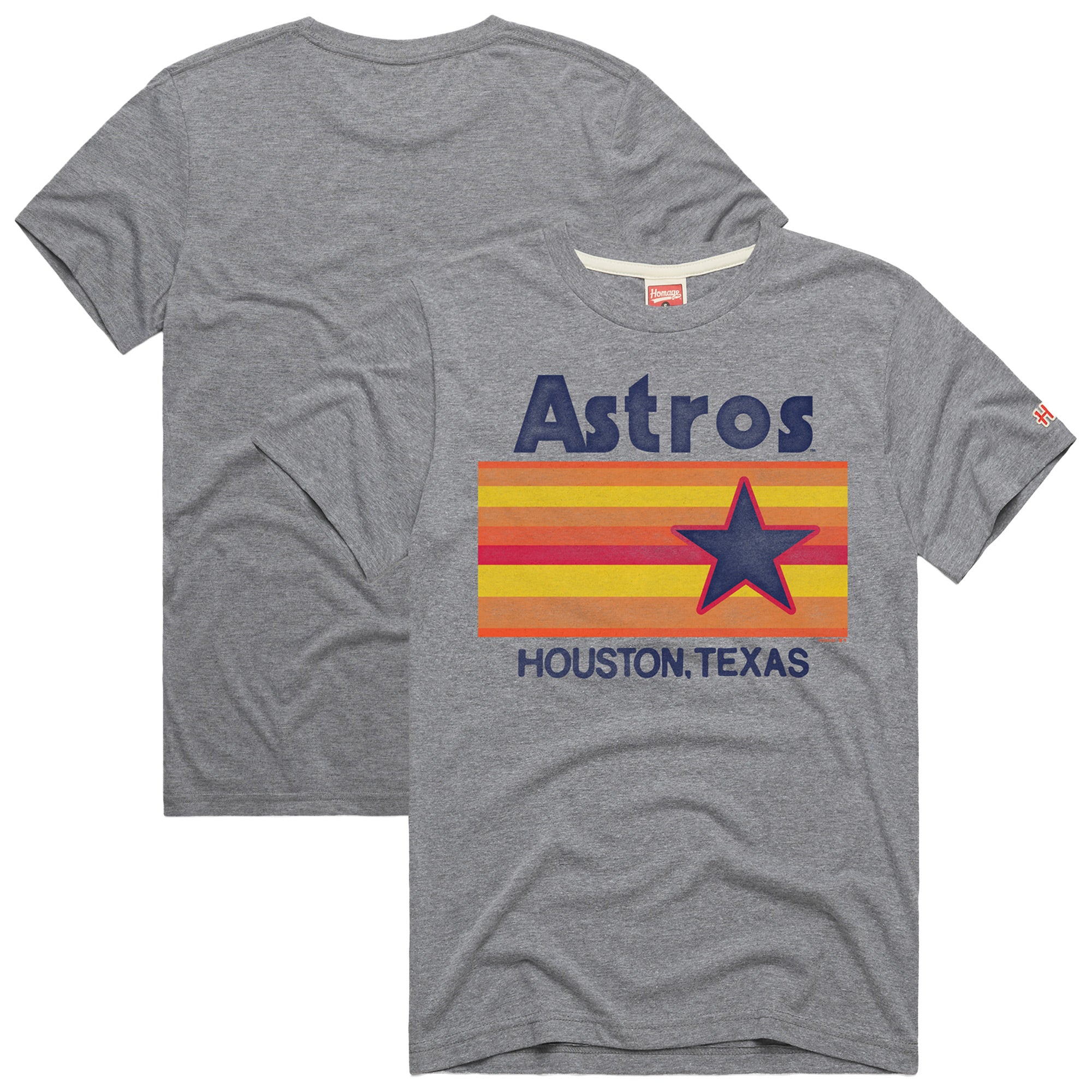 Men's Homage Gray Houston Astros Hyper Local Tri-Blend T-Shirt