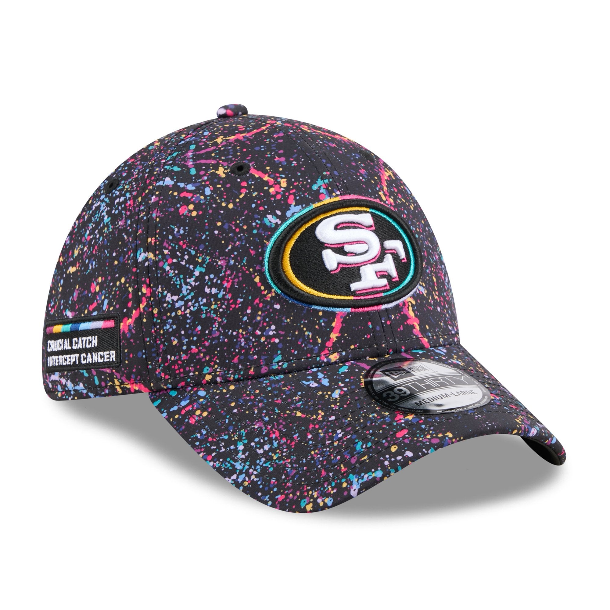 Men's New Era  Black San Francisco 49ers 2025 NFL Crucial Catch 39THIRTY Flex Hat