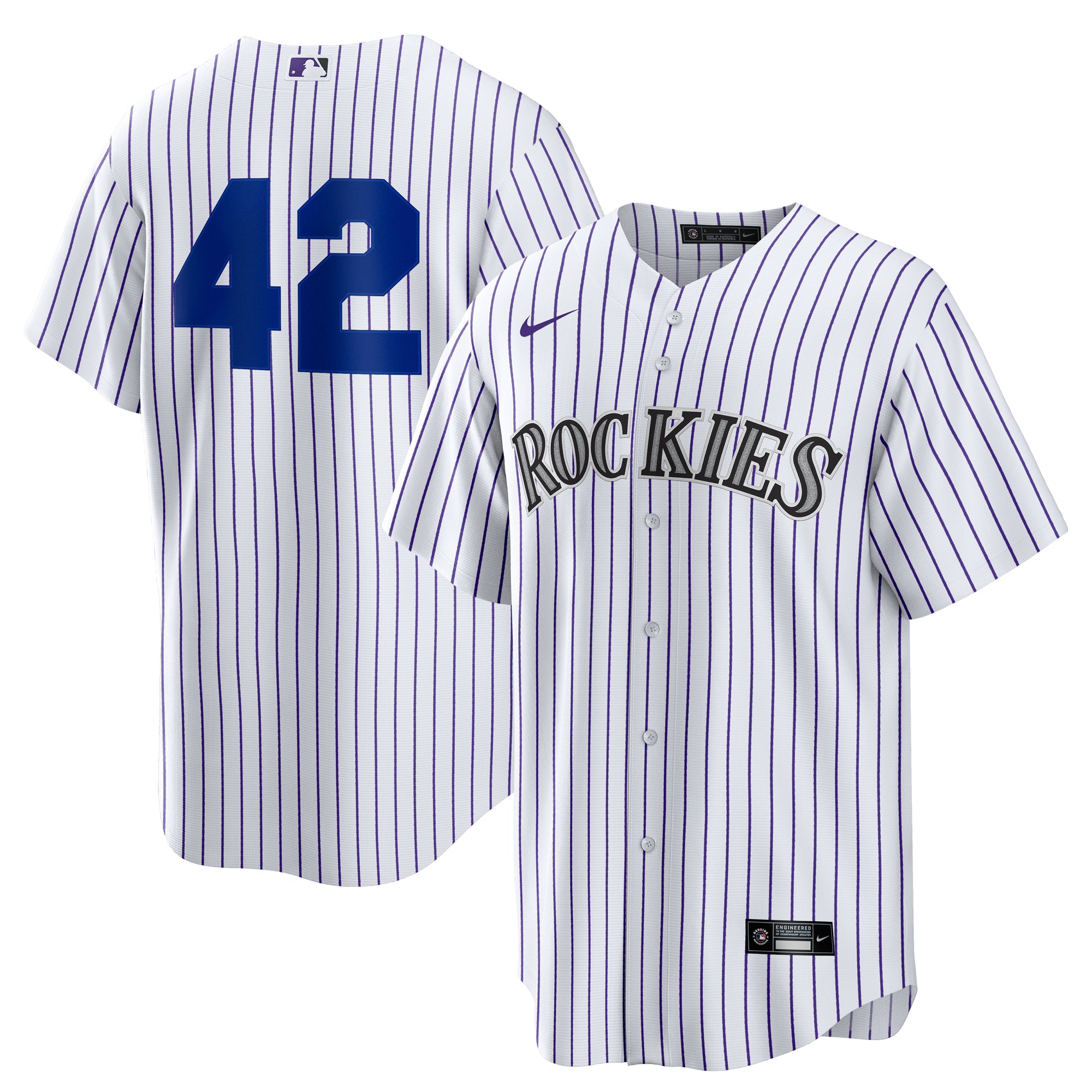 Men's Nike White Colorado Rockies Home  2025 Jackie Robinson Day Replica Jersey