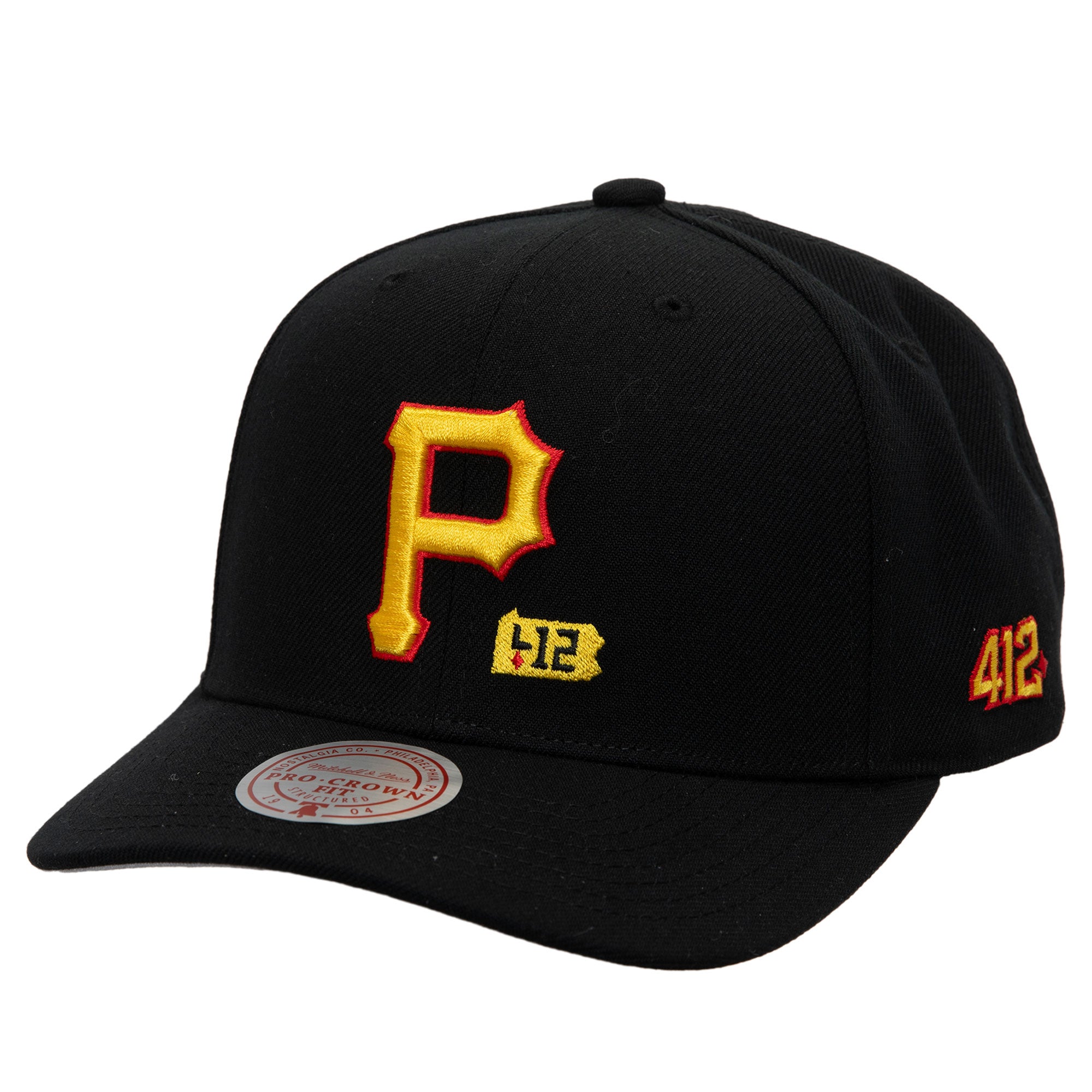 Men's Mitchell & Ness x 412  Black Pittsburgh Pirates Pro Crown Adjustable Hat
