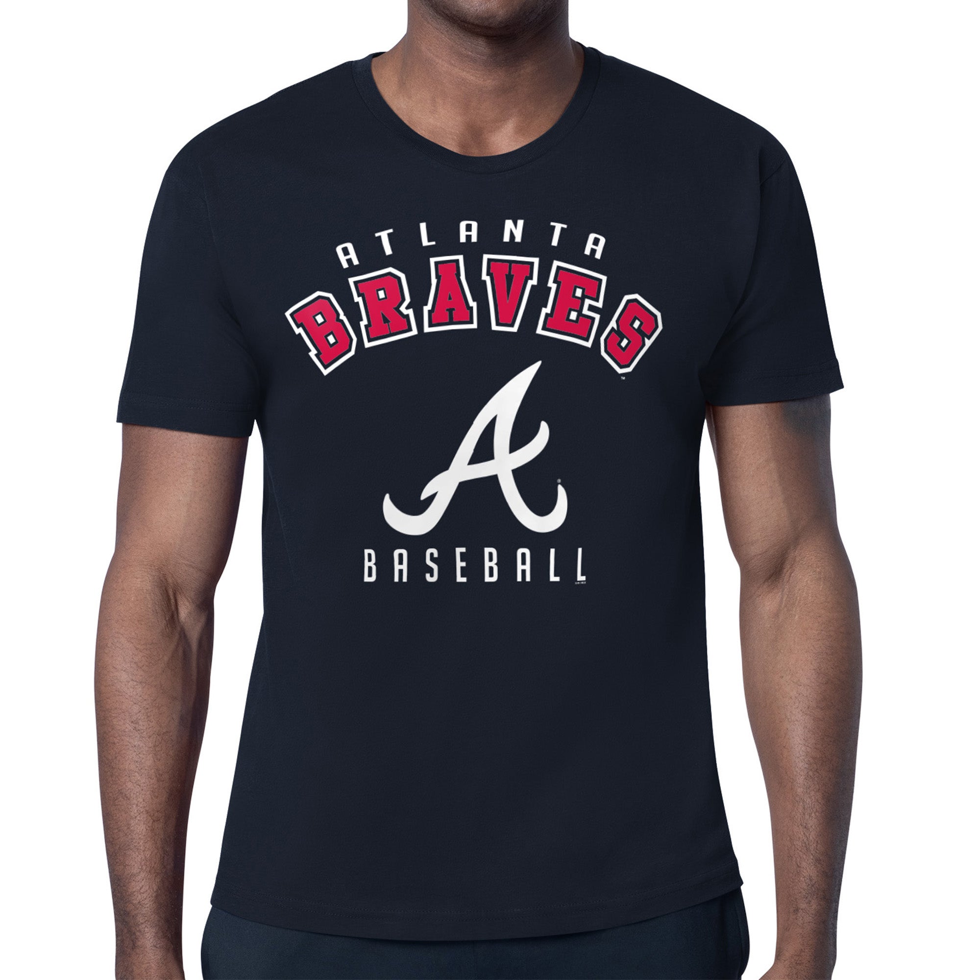 Men's Starter Navy Atlanta Braves Team Logo T-Shirt