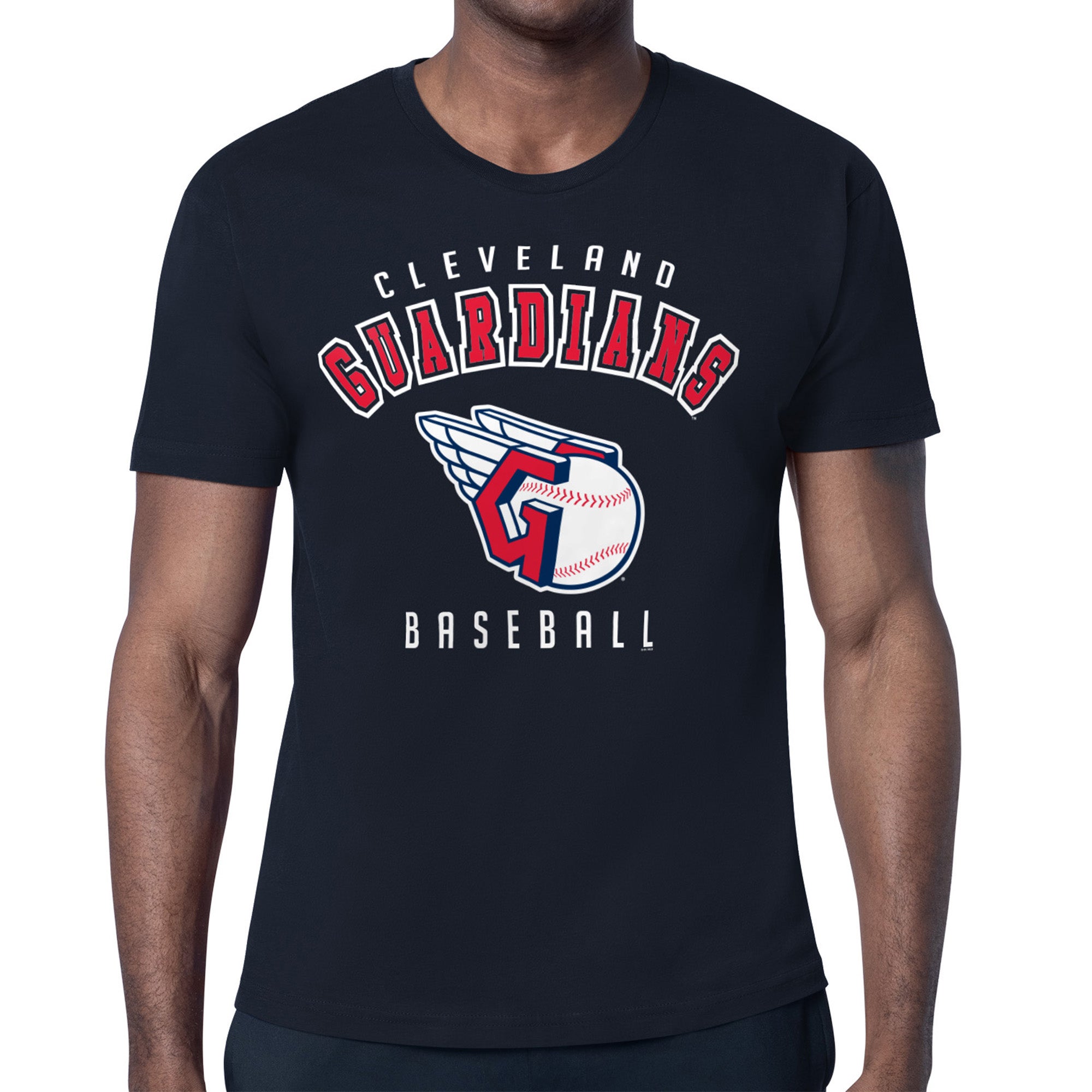 Men's Starter Navy Cleveland Guardians Team Logo T-Shirt