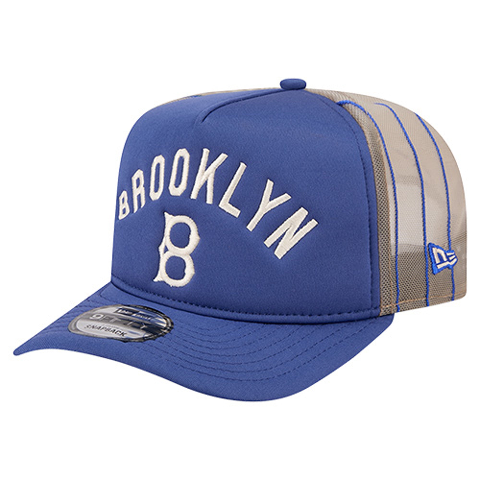 Men's New Era Royal Los Angeles Dodgers Vintage Arched Foam Front 9FIFTY A-Frame Adjustable Trucker Hat