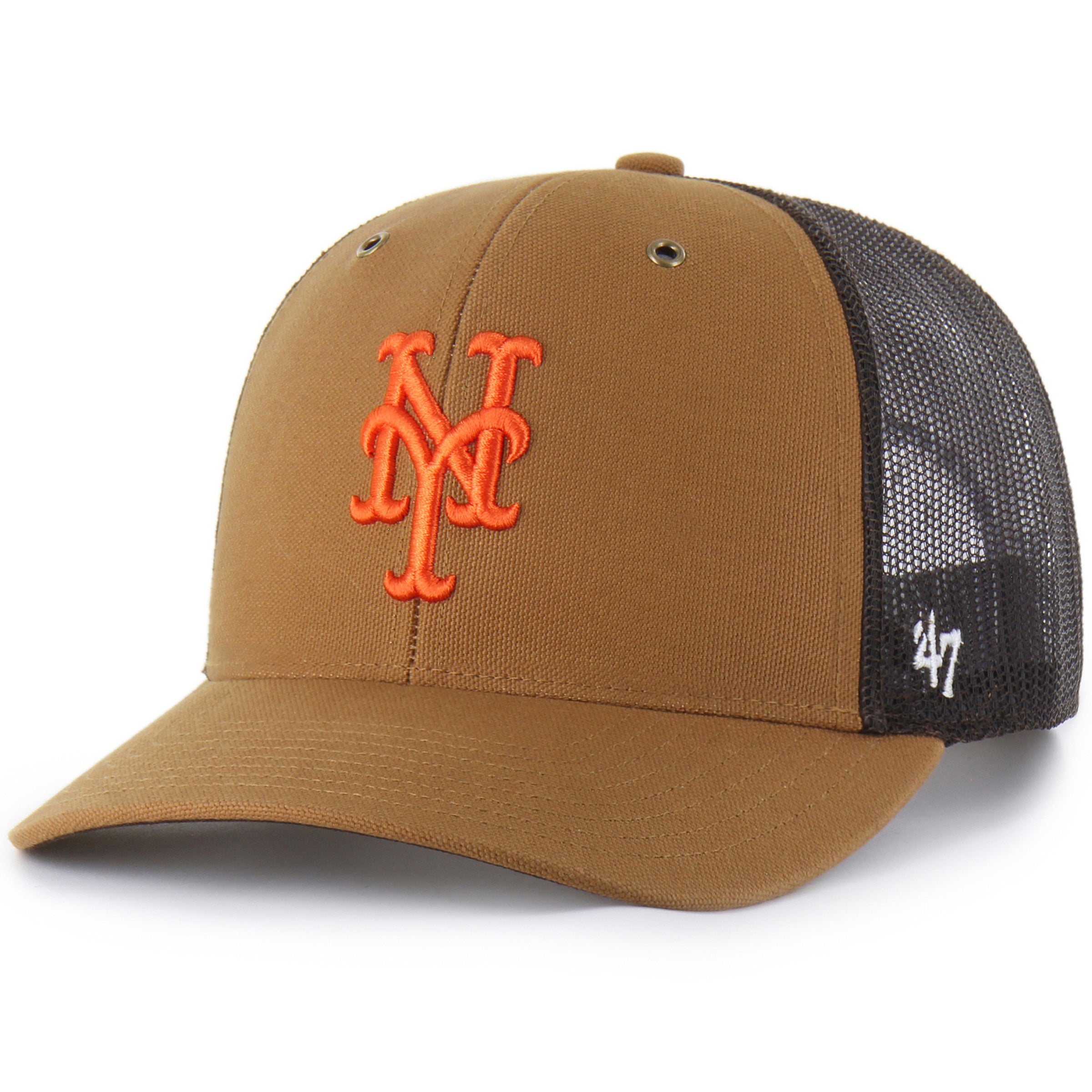Men's Carhartt x '47  Brown New York Mets Trucker Adjustable Hat