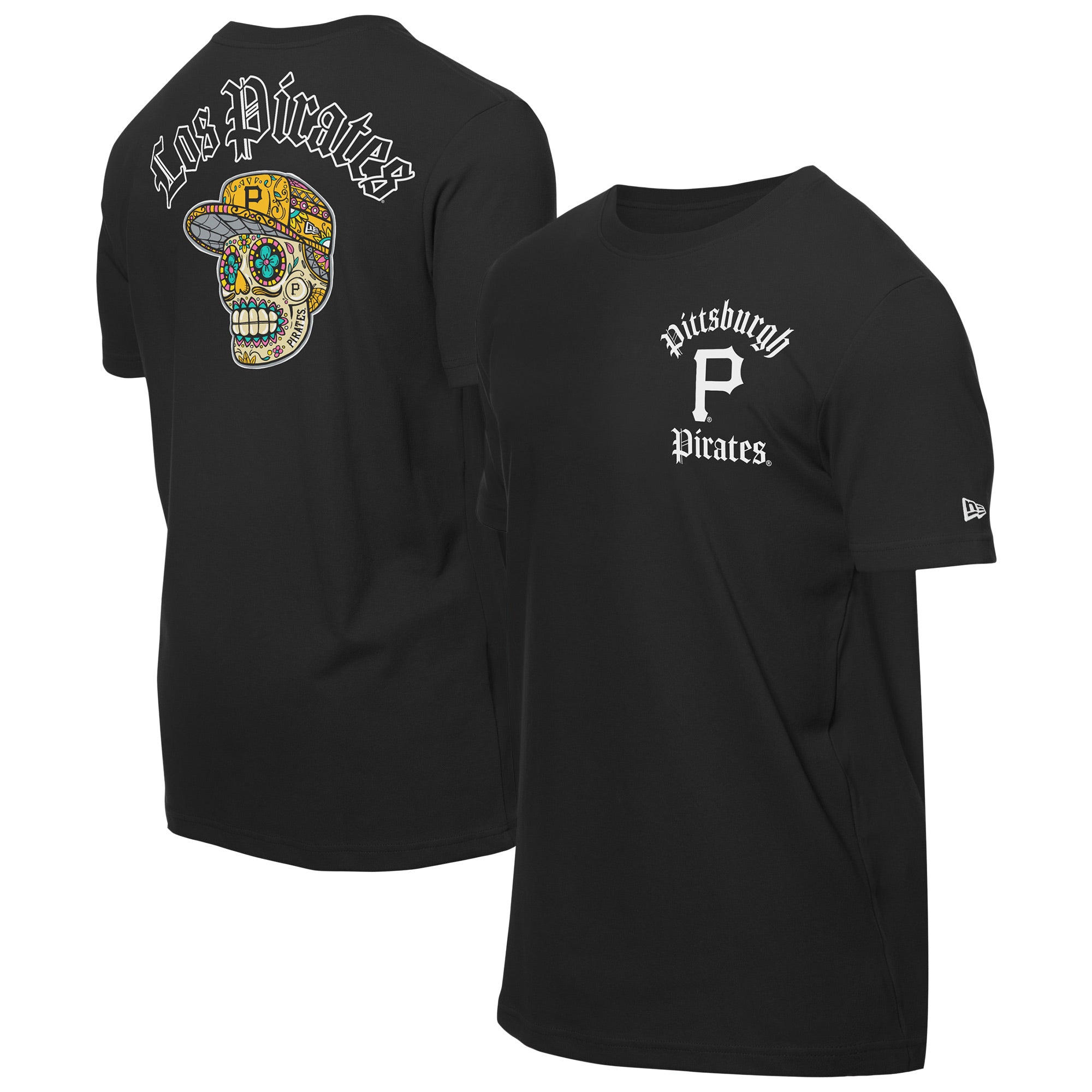 Men's New Era Black Pittsburgh Pirates Sugar Skulls T-Shirt