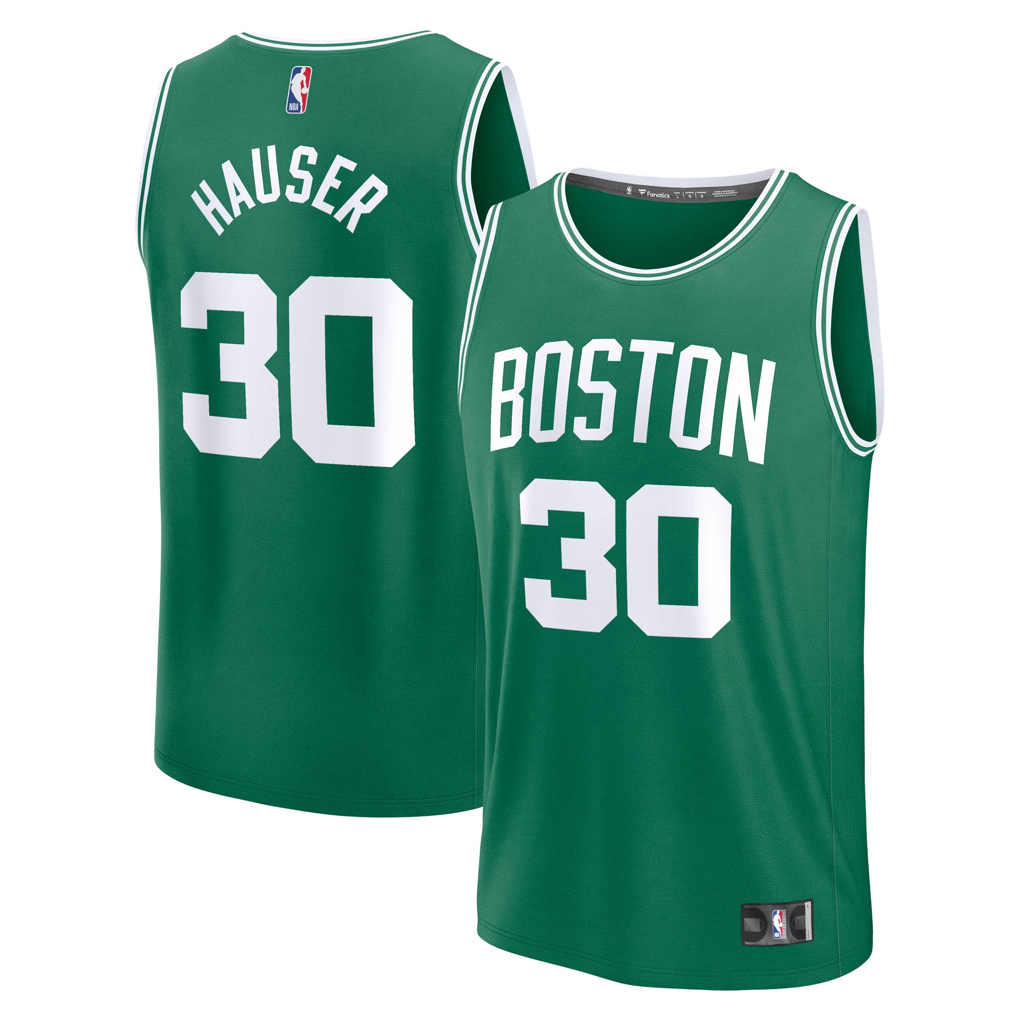 Men's Fanatics Sam Hauser Kelly Green Boston Celtics Fast Break Replica Player Jersey - Icon Edition