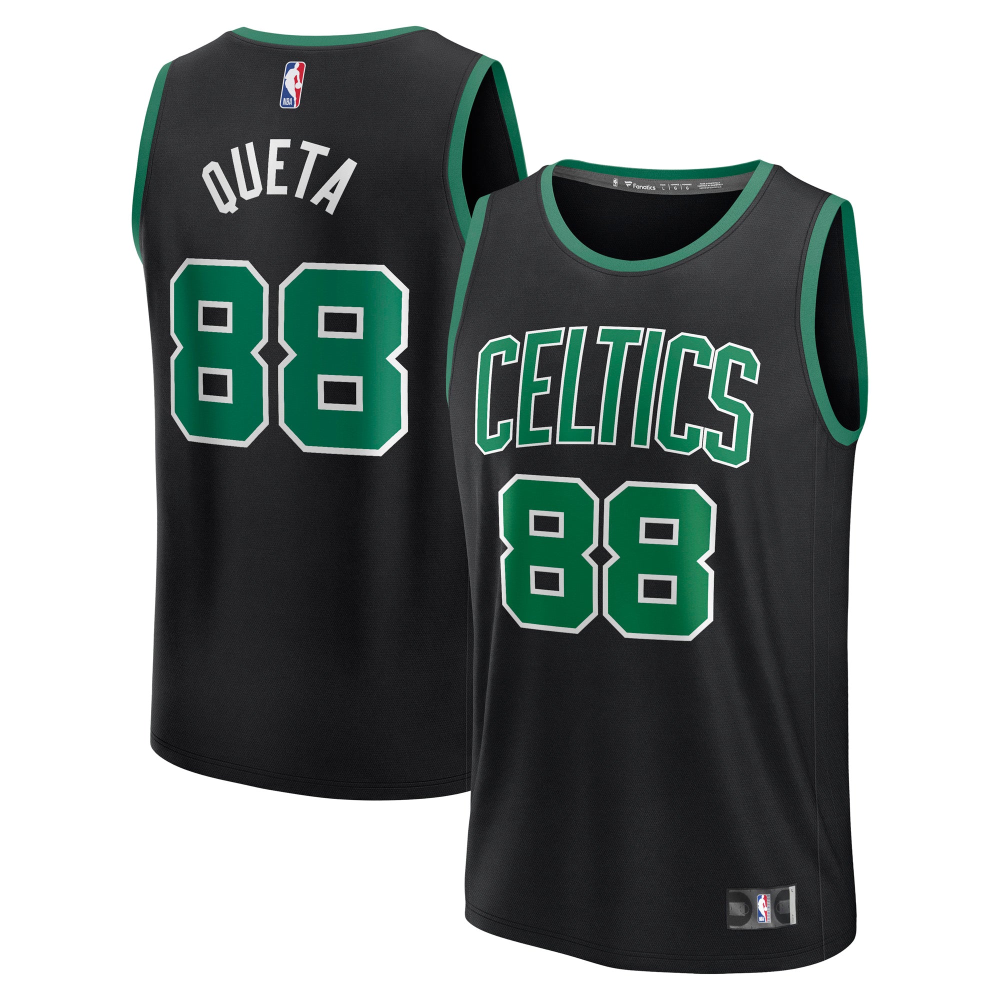 Men's Fanatics Neemias Queta Black Boston Celtics Fast Break Replica Player Jersey - Statement Edition