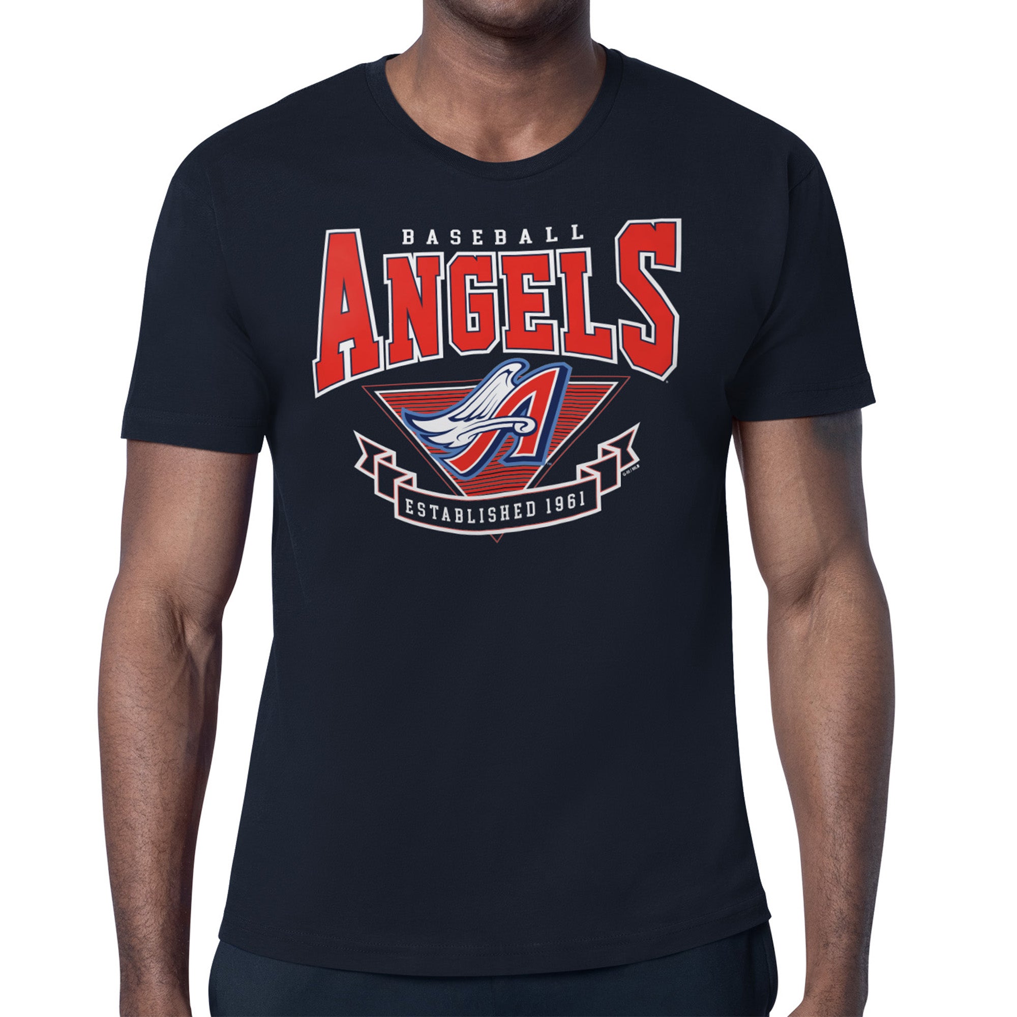 Men's Starter Navy Los Angeles Angels ‘80s Inspired T-Shirt