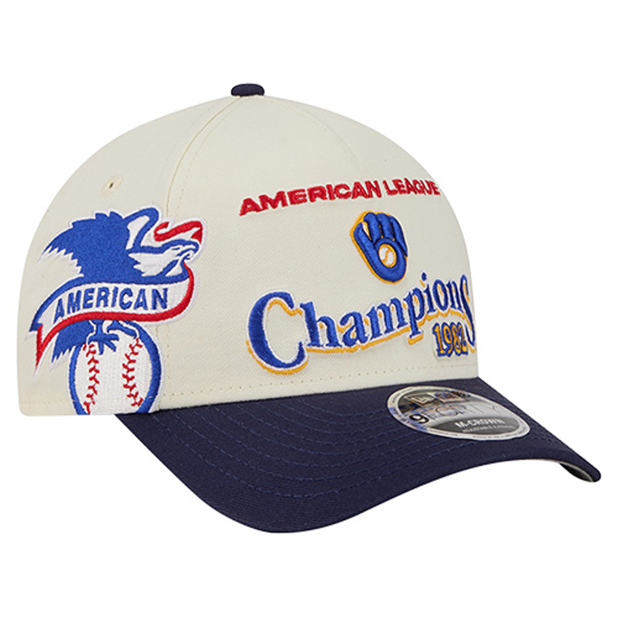 Men's New Era  Cream/Royal Milwaukee Brewers World Series 9FORTY M-Crown Adjustable Hat