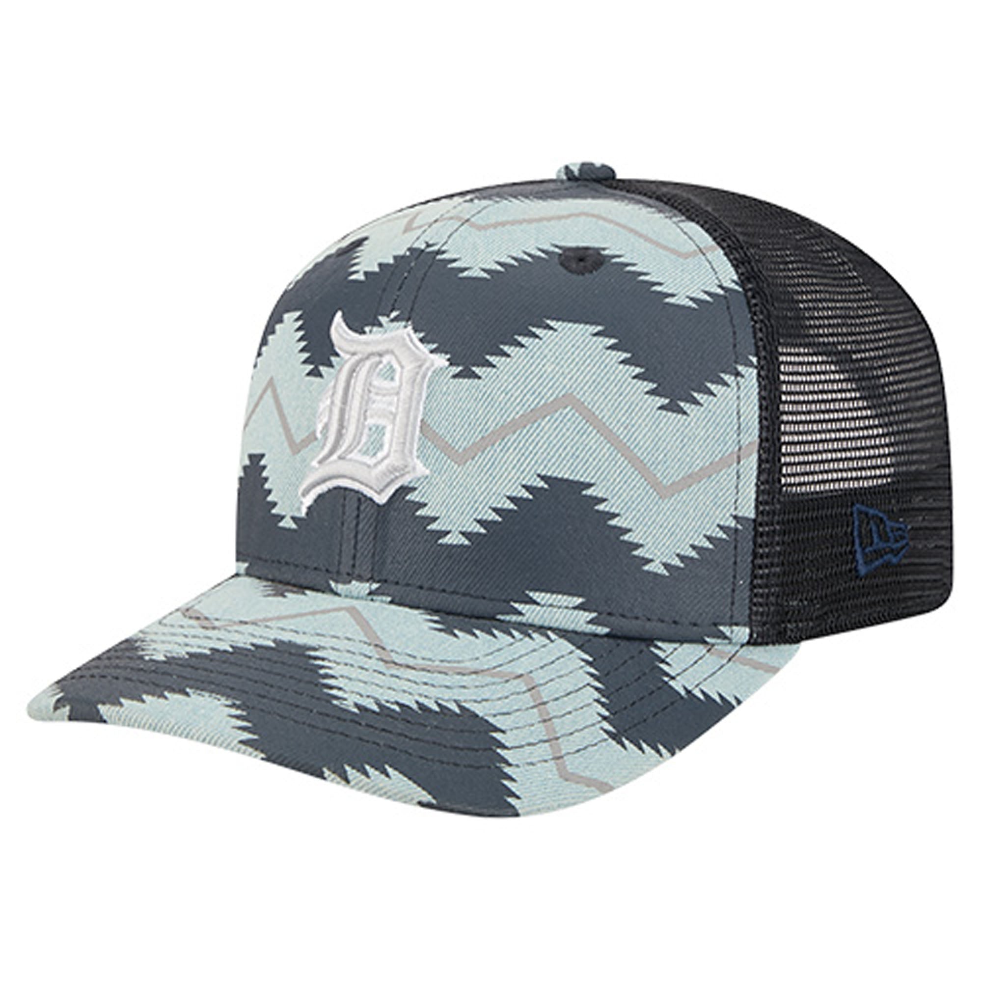 Men's New Era Denim/Navy Detroit Tigers Aztec Denim 9SEVENTY Adjustable Hat