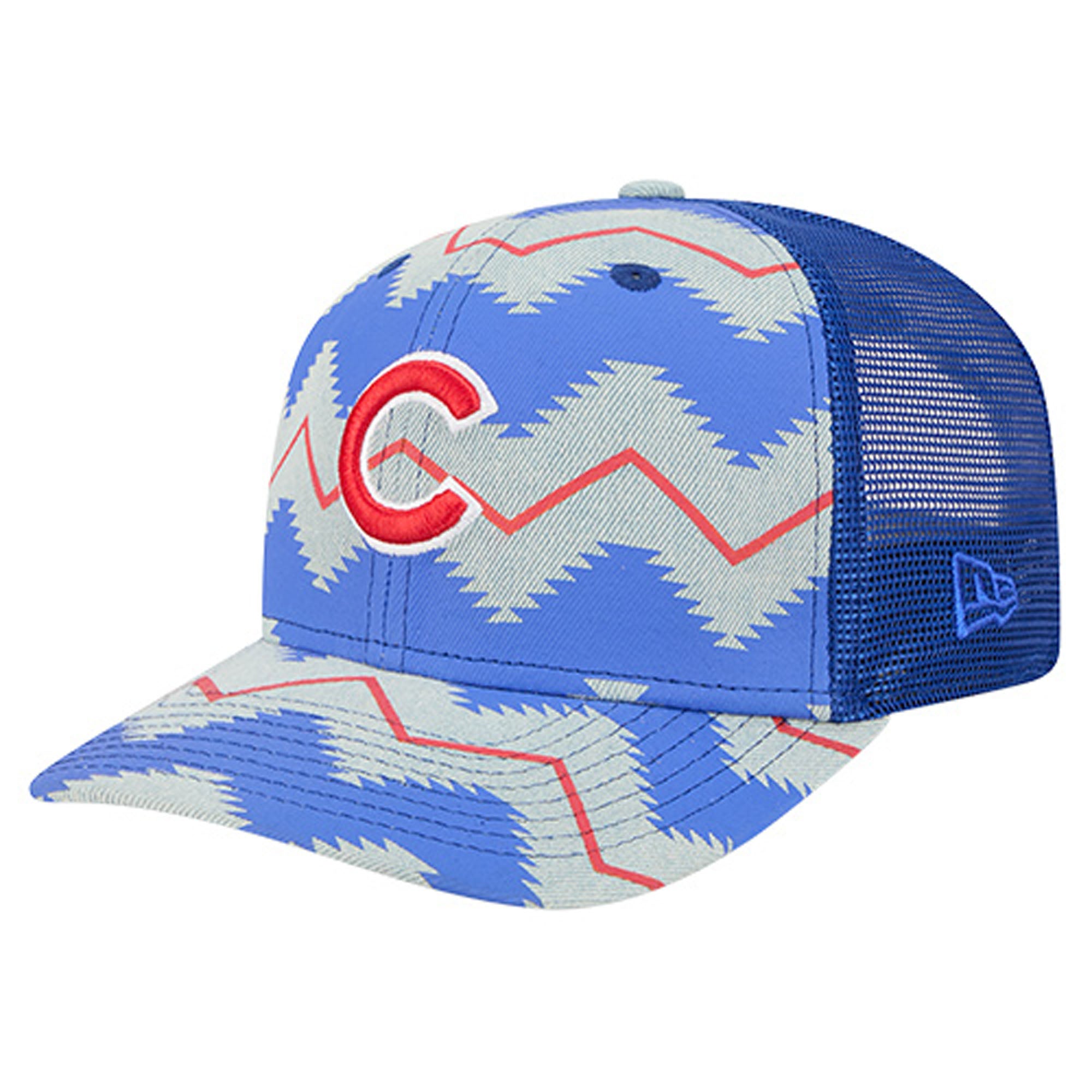 Men's New Era Denim/Royal Chicago Cubs Aztec Denim 9SEVENTY Adjustable Hat