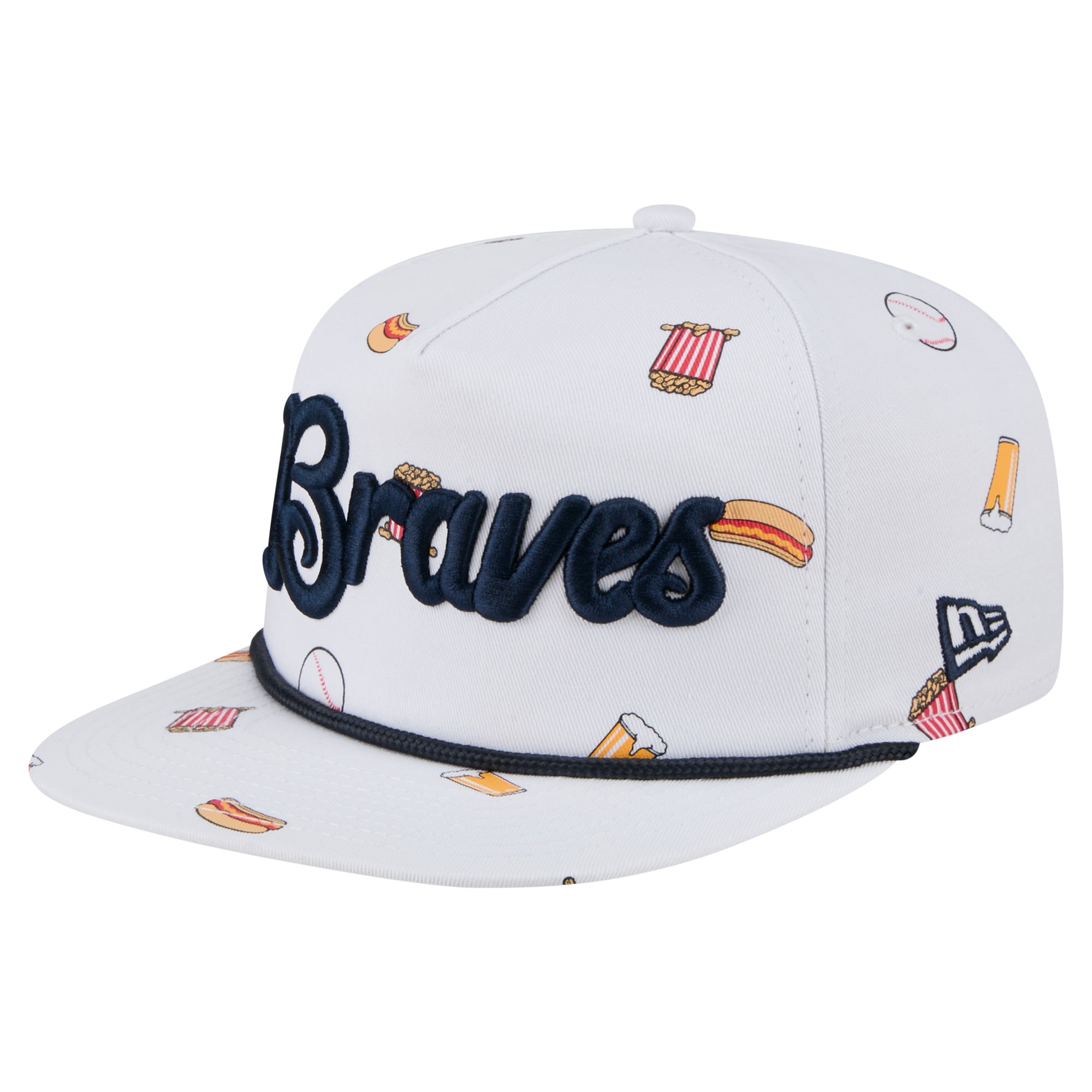 Men's New Era White Atlanta Braves Team Cheer Rope 19TWENTY Adjustable Hat