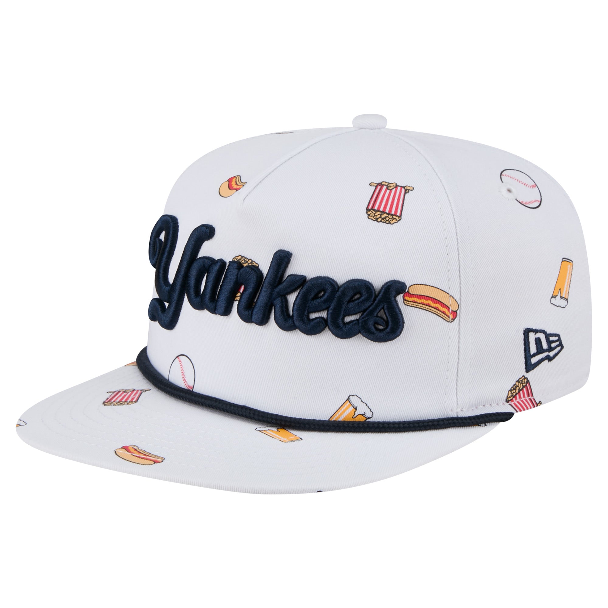 Men's New Era White New York Yankees Team Cheer Rope 19TWENTY Adjustable Hat
