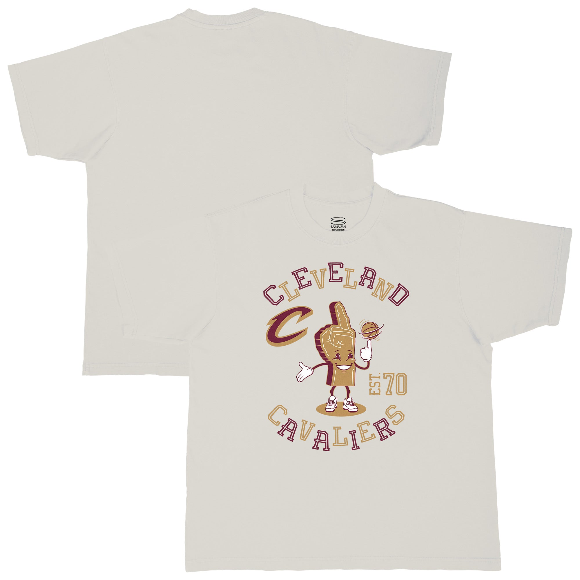 Men's Stadium Essentials  Cream Cleveland Cavaliers Number One Oversized T-Shirt
