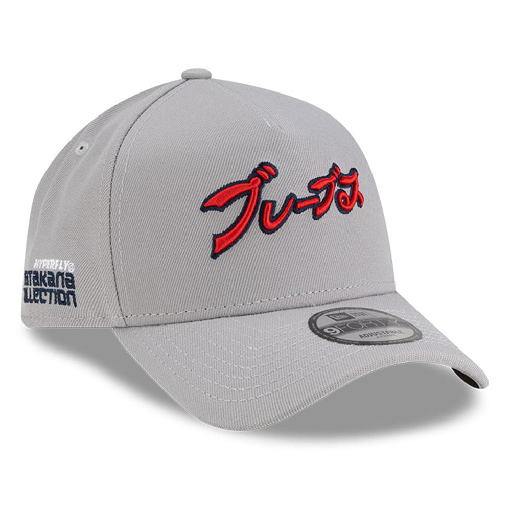 Men's New Era x Hyperfly Gray Atlanta Braves A-Frame 9FORTY Adjustable Hat