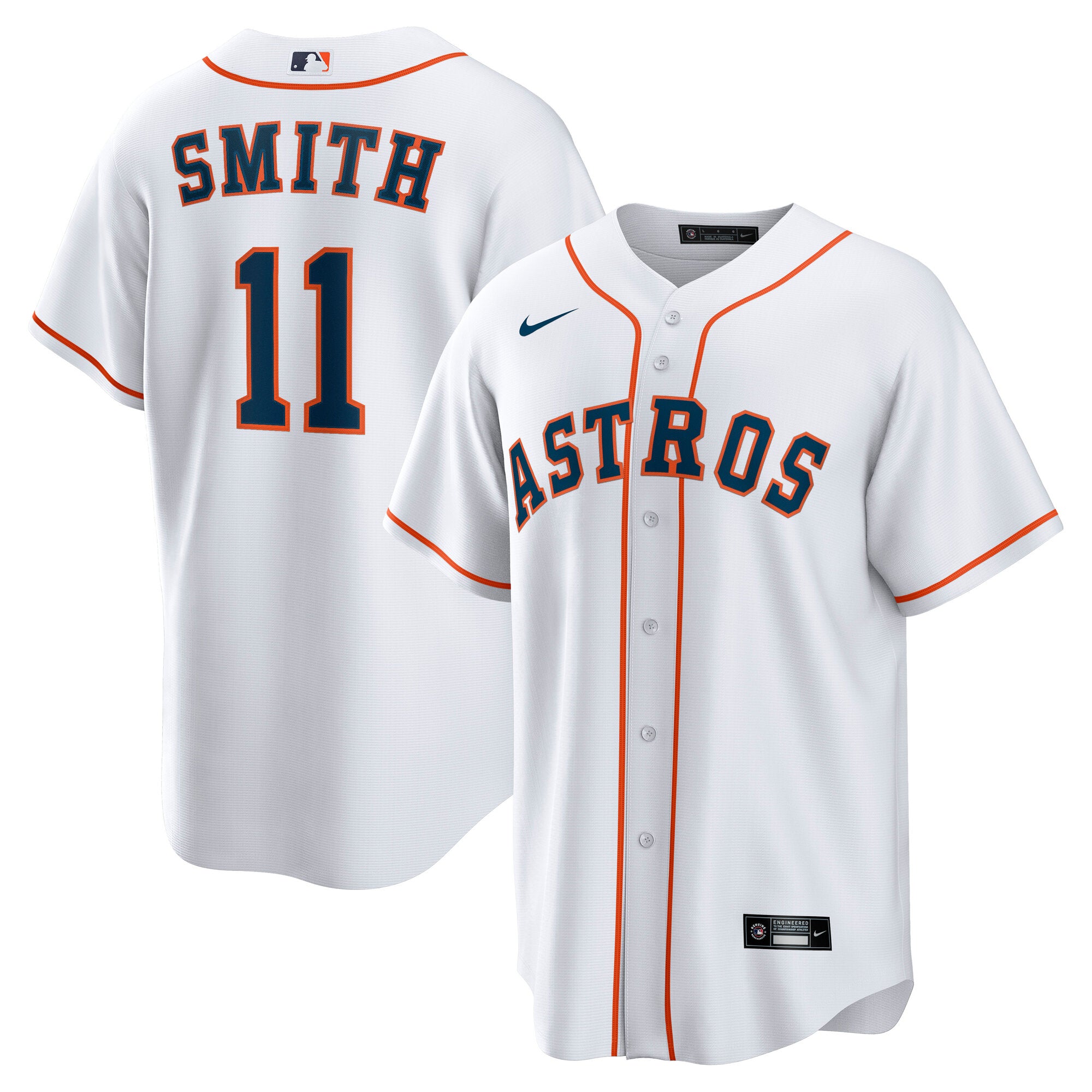 Men's Nike Cam Smith White Houston Astros Home Replica Jersey