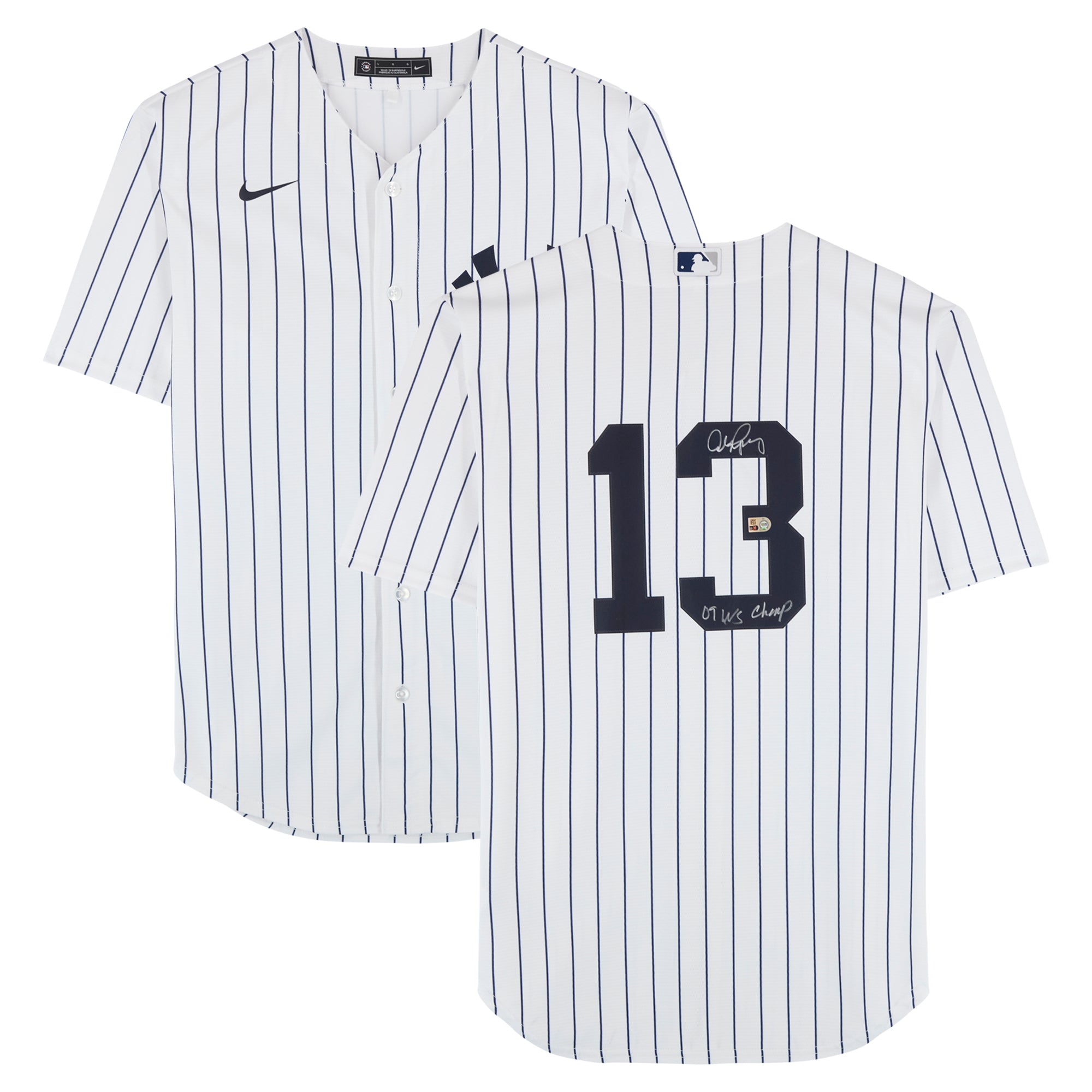 Alex Rodriguez New York Yankees Autographed White Nike Replica Jersey with "09 WS Champ" Inscription