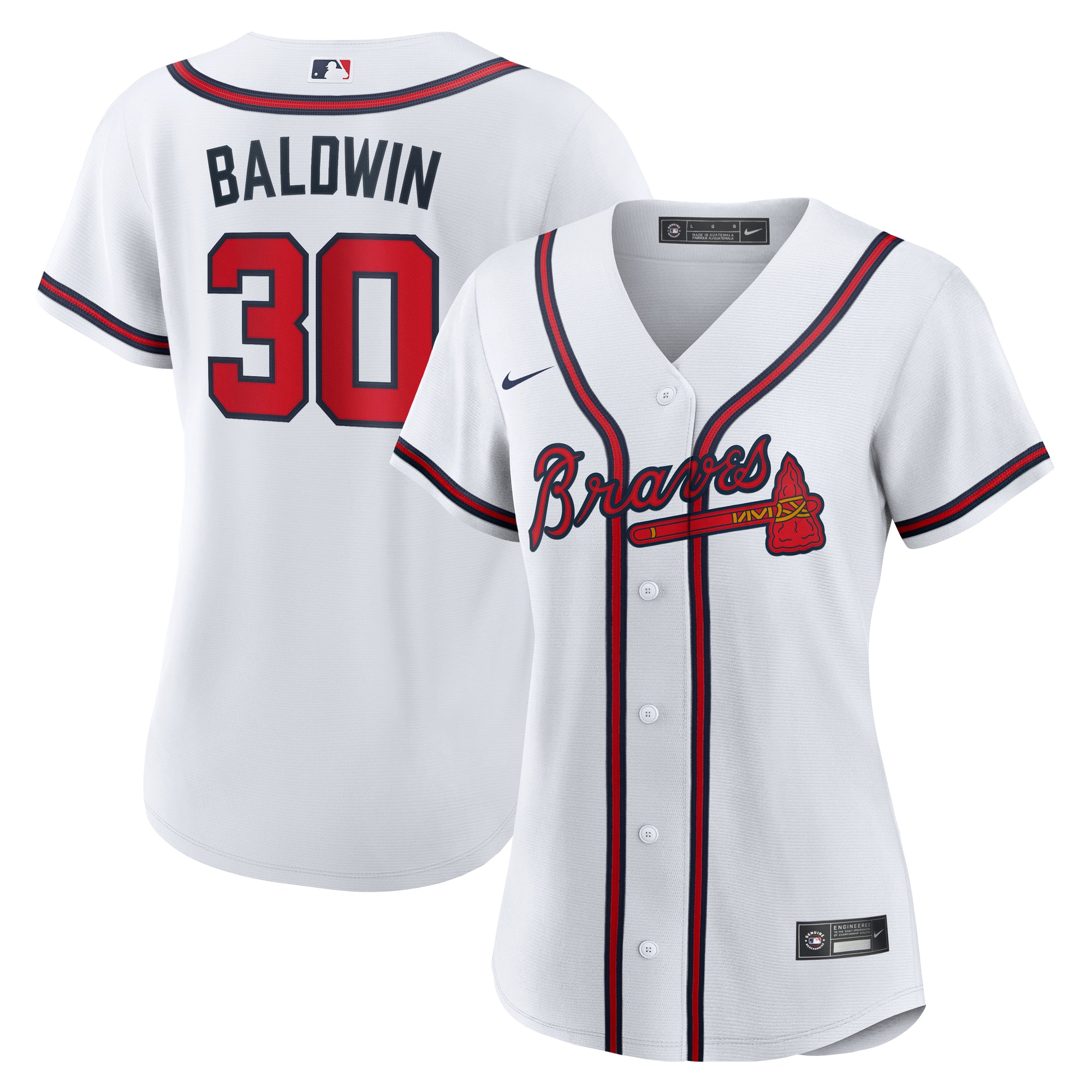 Women's Nike Drake Baldwin White Atlanta Braves Home Replica Jersey