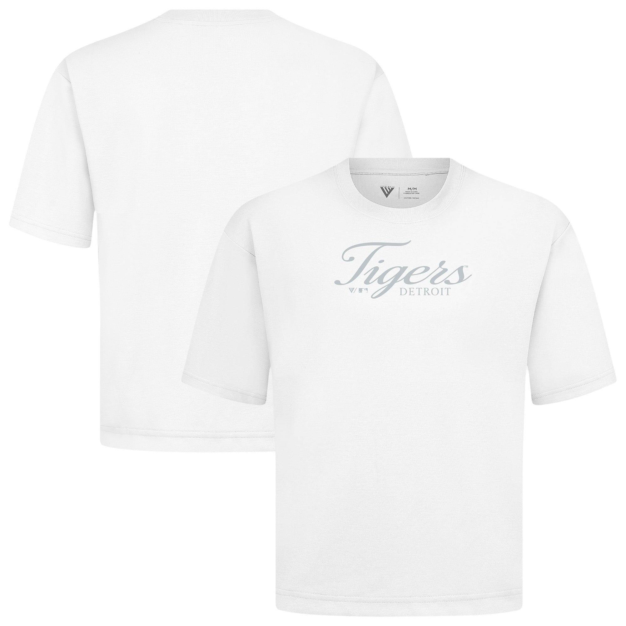 Men's Levelwear White Detroit Tigers Ethereal Oversized Luxe Signature Knit T-Shirt