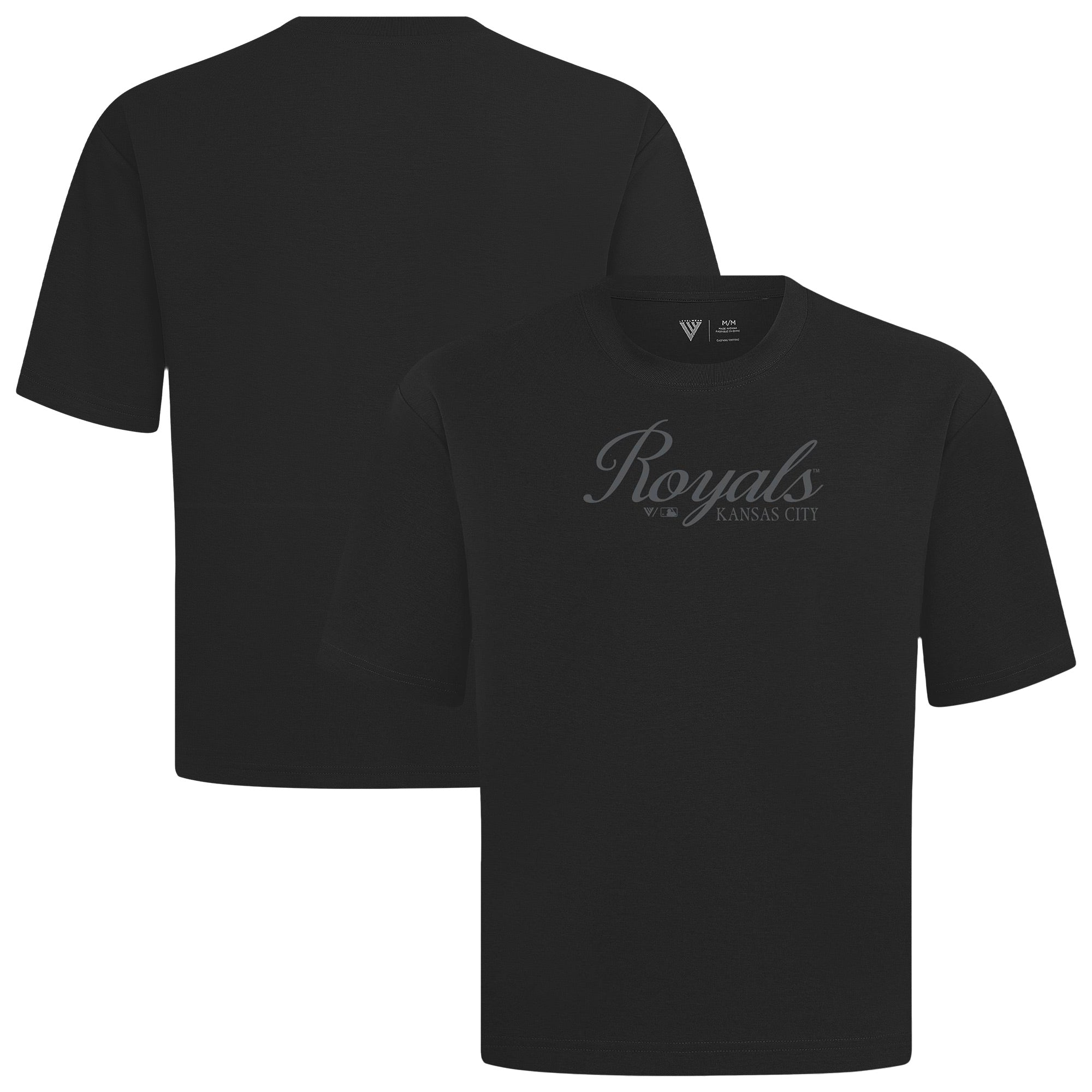 Men's Levelwear Black Kansas City Royals Ethereal Oversized Luxe Signature Knit T-Shirt
