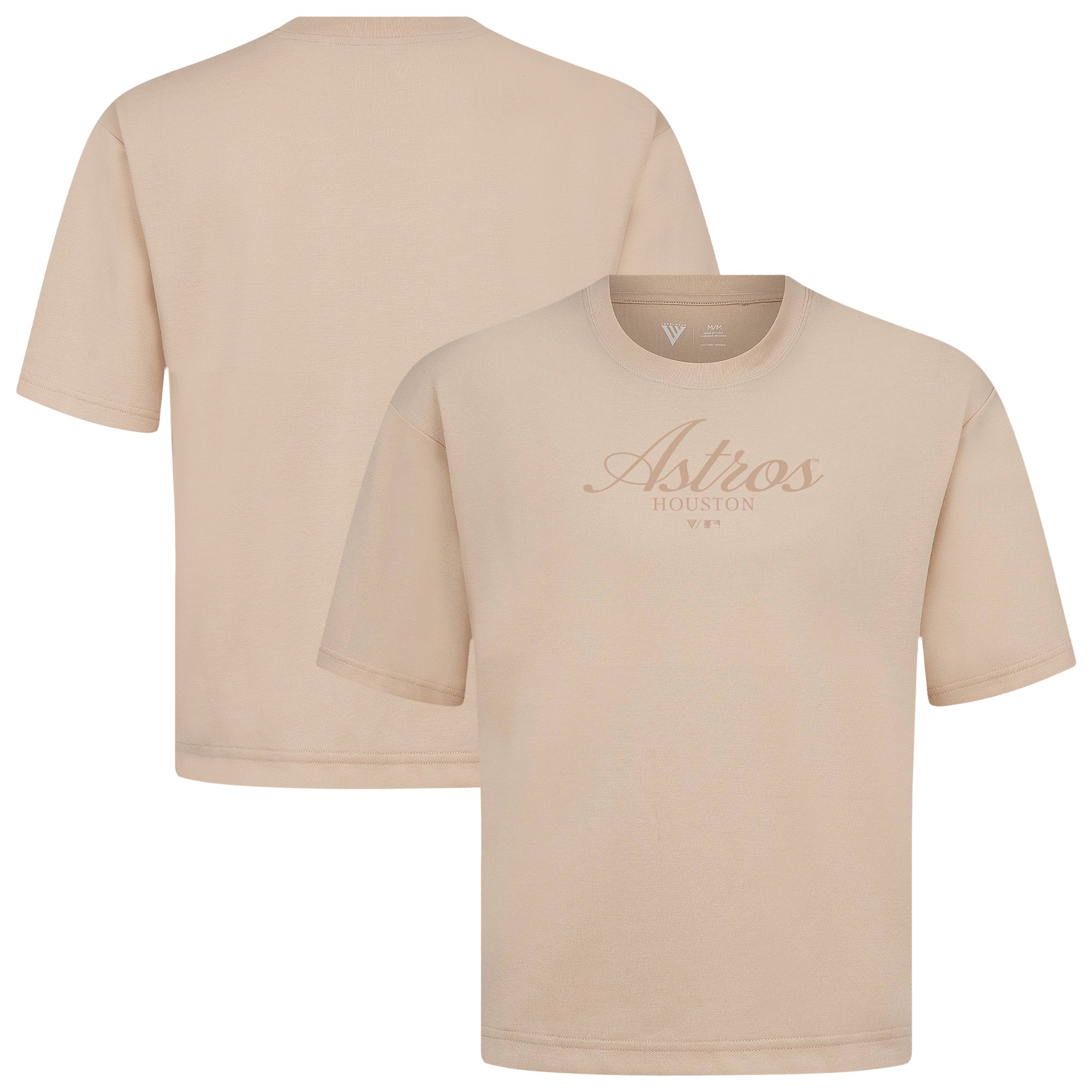 Men's Levelwear Khaki Houston Astros Ethereal Oversized Luxe Signature Knit T-Shirt