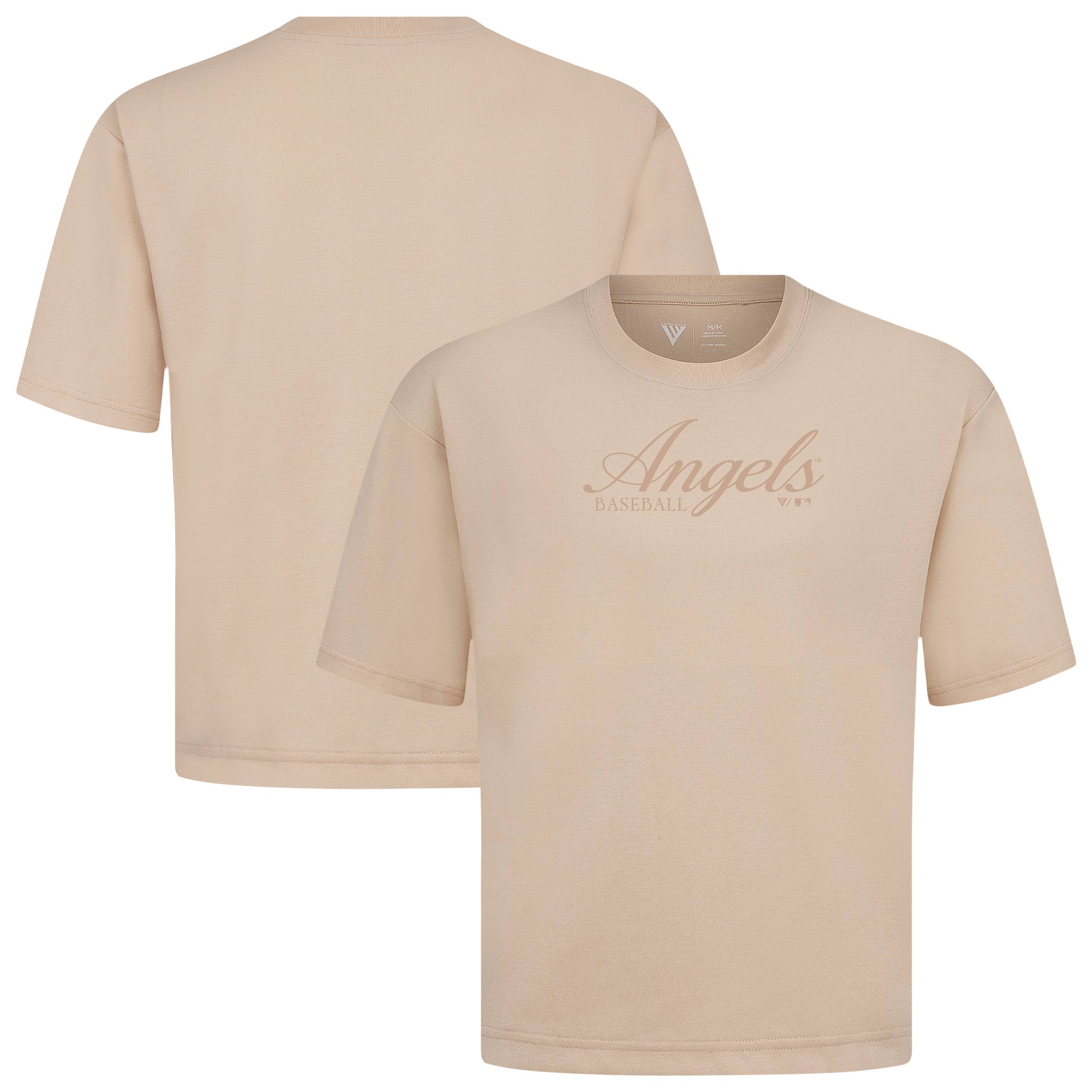Men's Levelwear Khaki Los Angeles Angels Ethereal Oversized Luxe Signature Knit T-Shirt