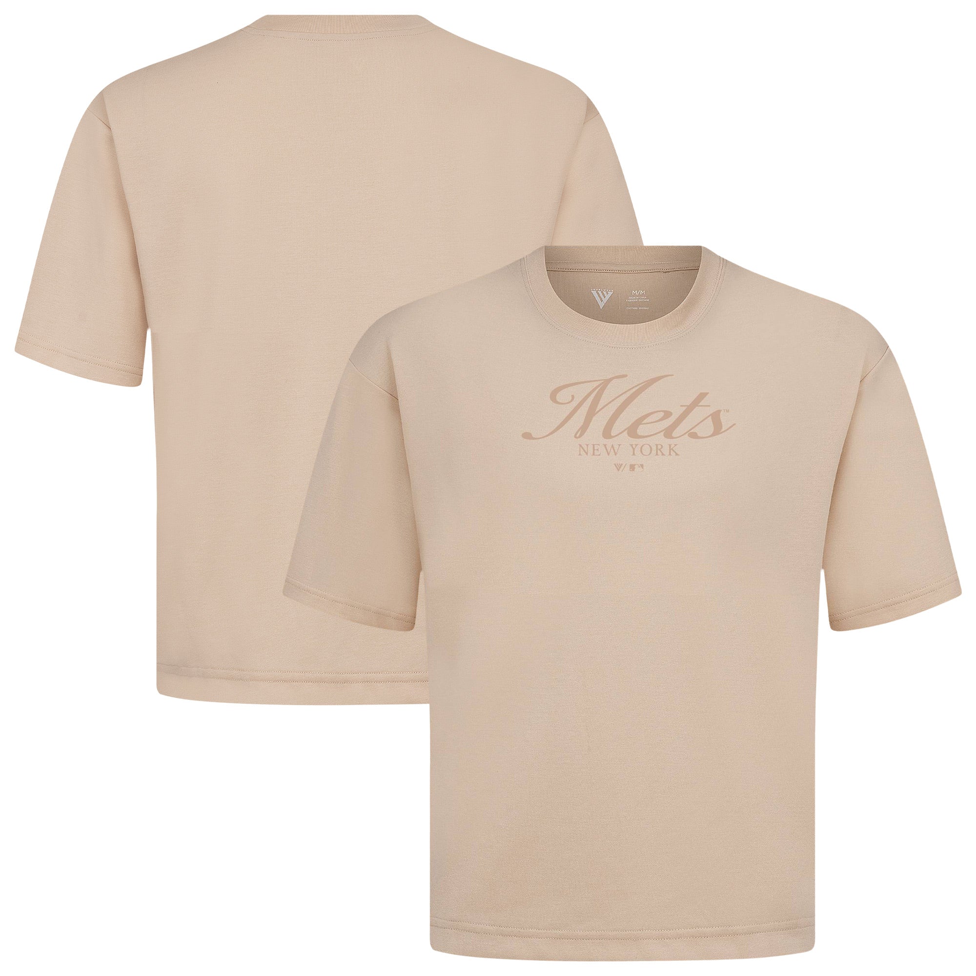 Men's Levelwear Khaki New York Mets Ethereal Oversized Luxe Signature Knit T-Shirt