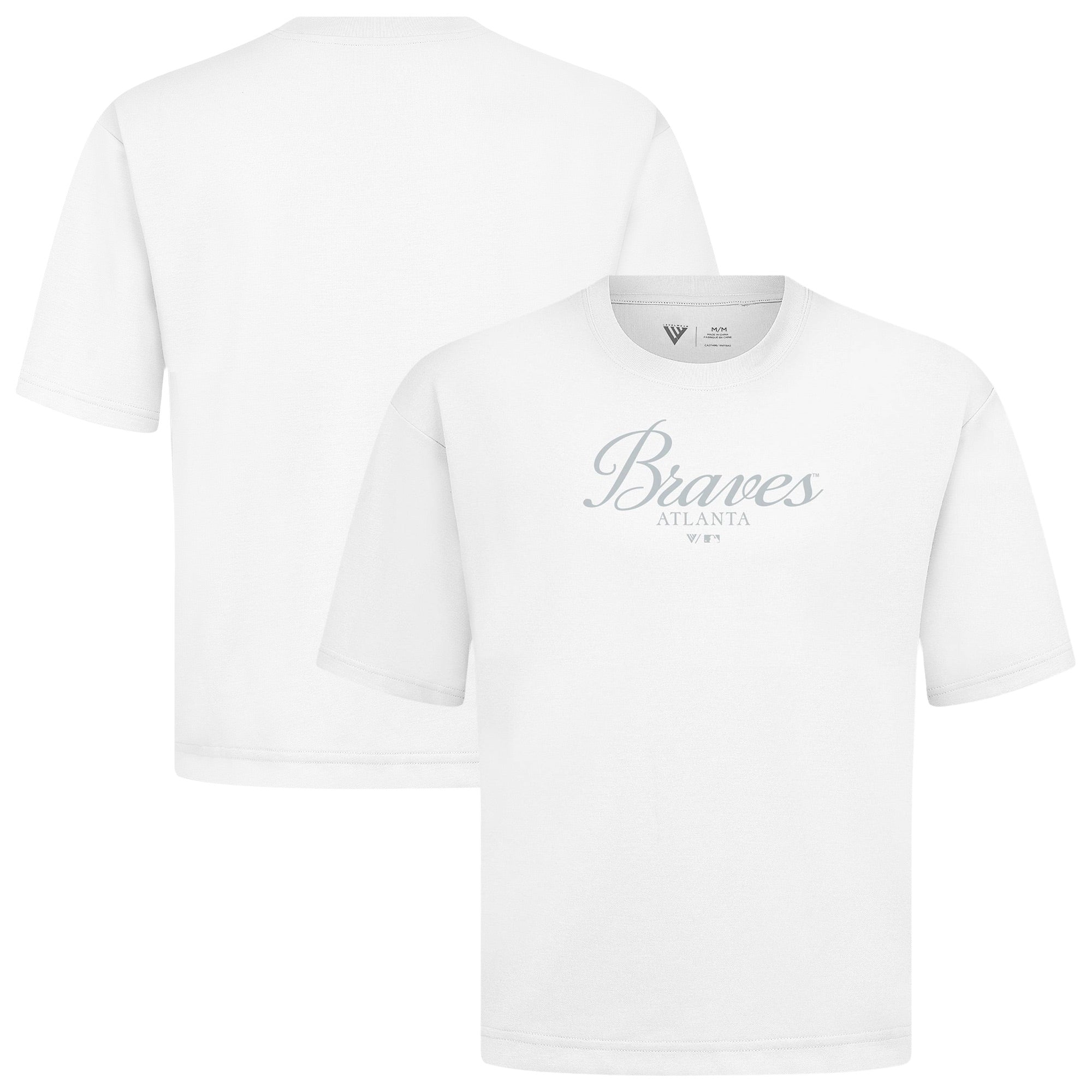 Men's Levelwear White Atlanta Braves Ethereal Oversized Luxe Signature Knit T-Shirt