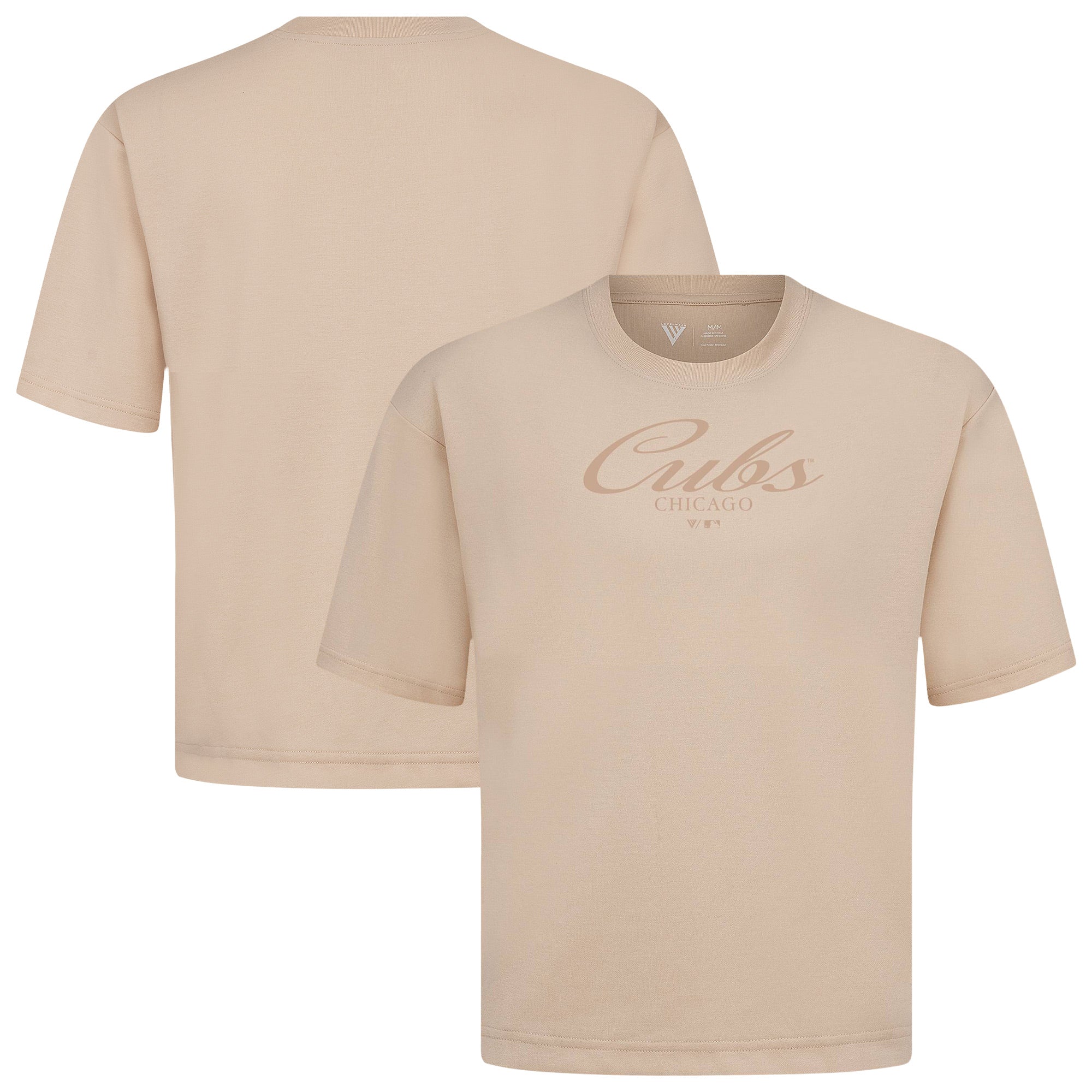 Men's Levelwear Khaki Chicago Cubs Ethereal Oversized Luxe Signature Knit T-Shirt