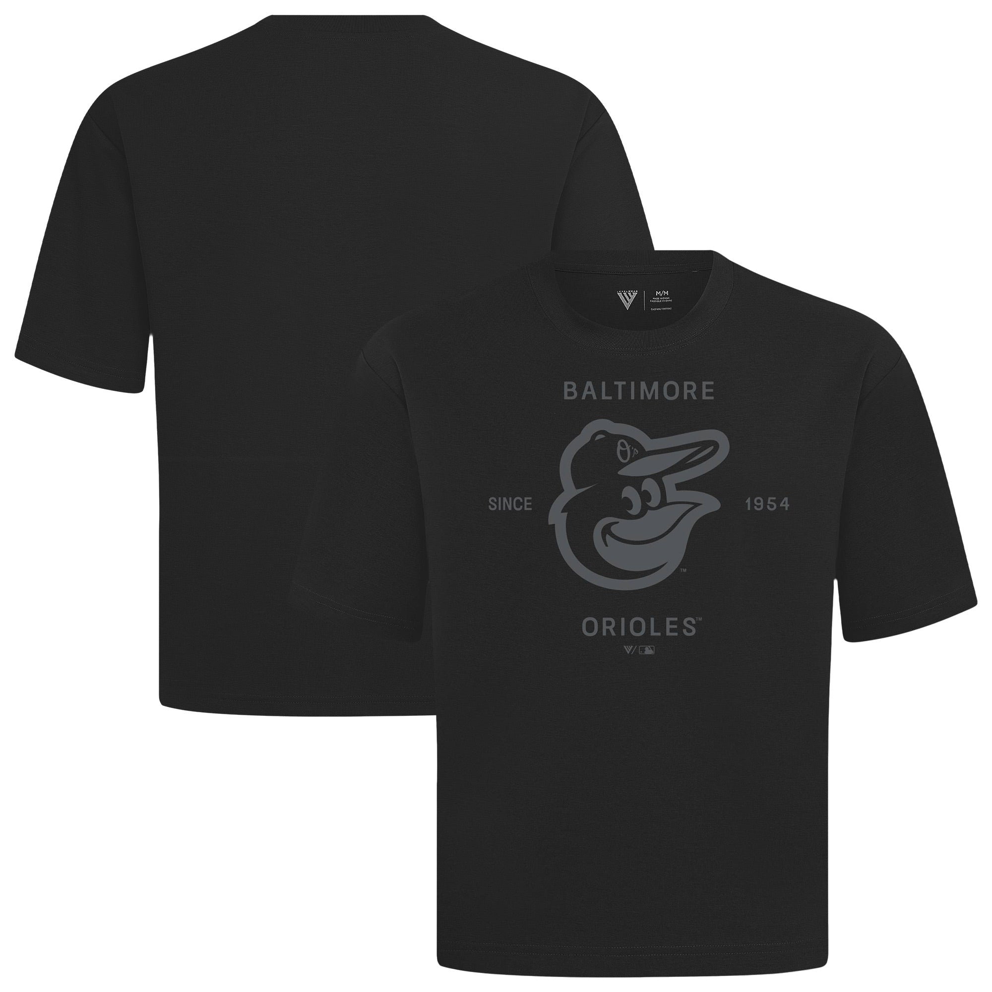 Men's Levelwear Black Baltimore Orioles Crossway Oversized Luxe Signature Knit T-Shirt