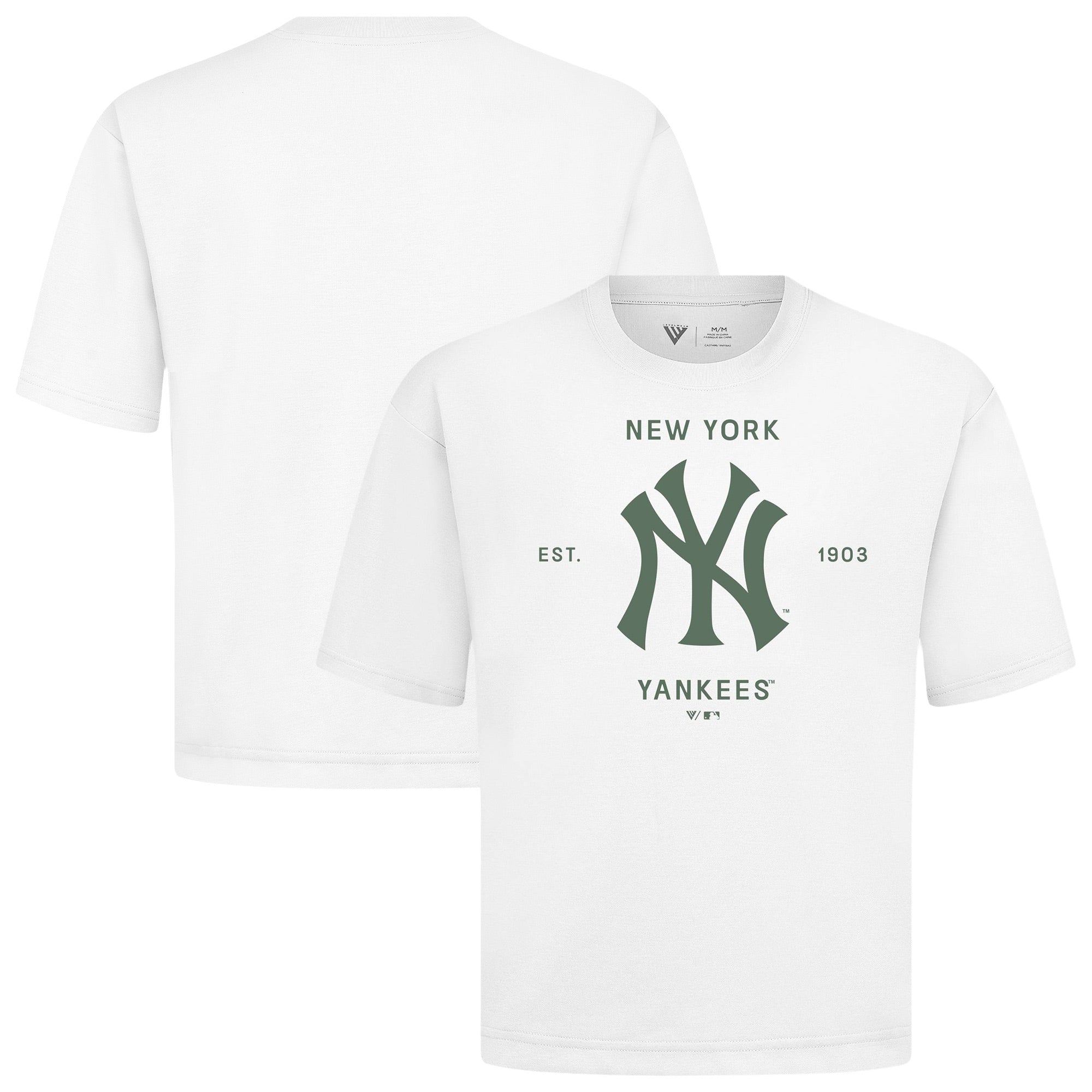 Men's Levelwear White New York Yankees Crossway Oversized Luxe Signature Knit T-Shirt