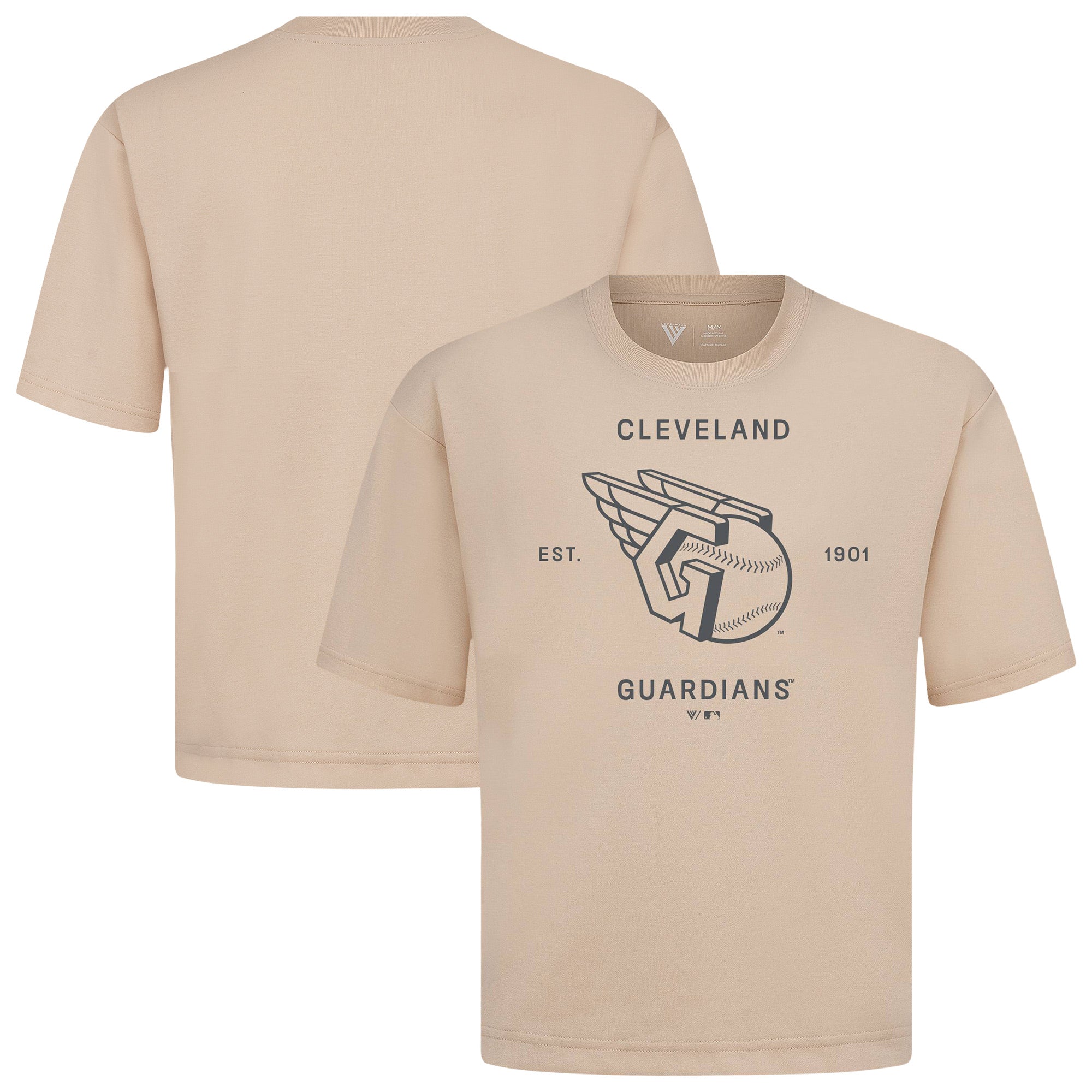 Men's Levelwear Khaki Cleveland Guardians Crossway Oversized Luxe Signature Knit T-Shirt