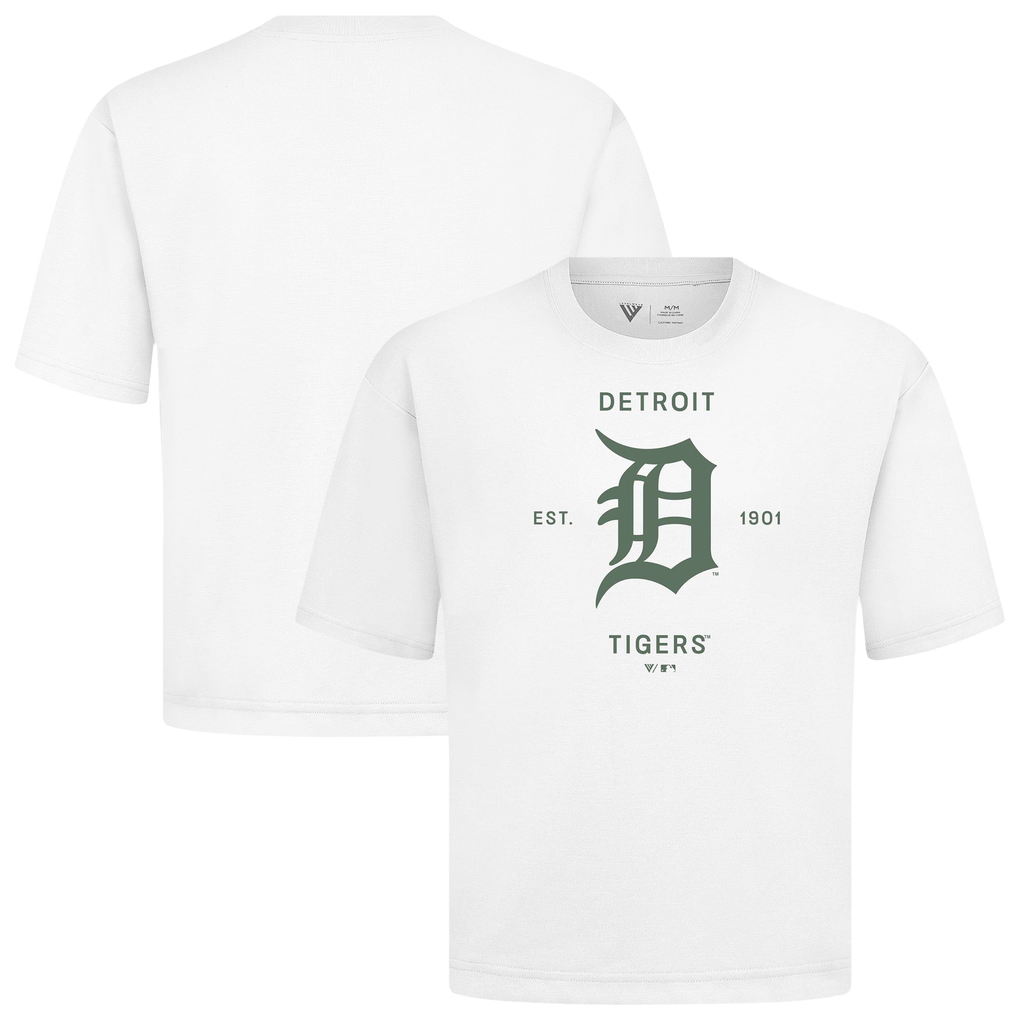 Men's Levelwear White Detroit Tigers Crossway Oversized Luxe Signature Knit T-Shirt