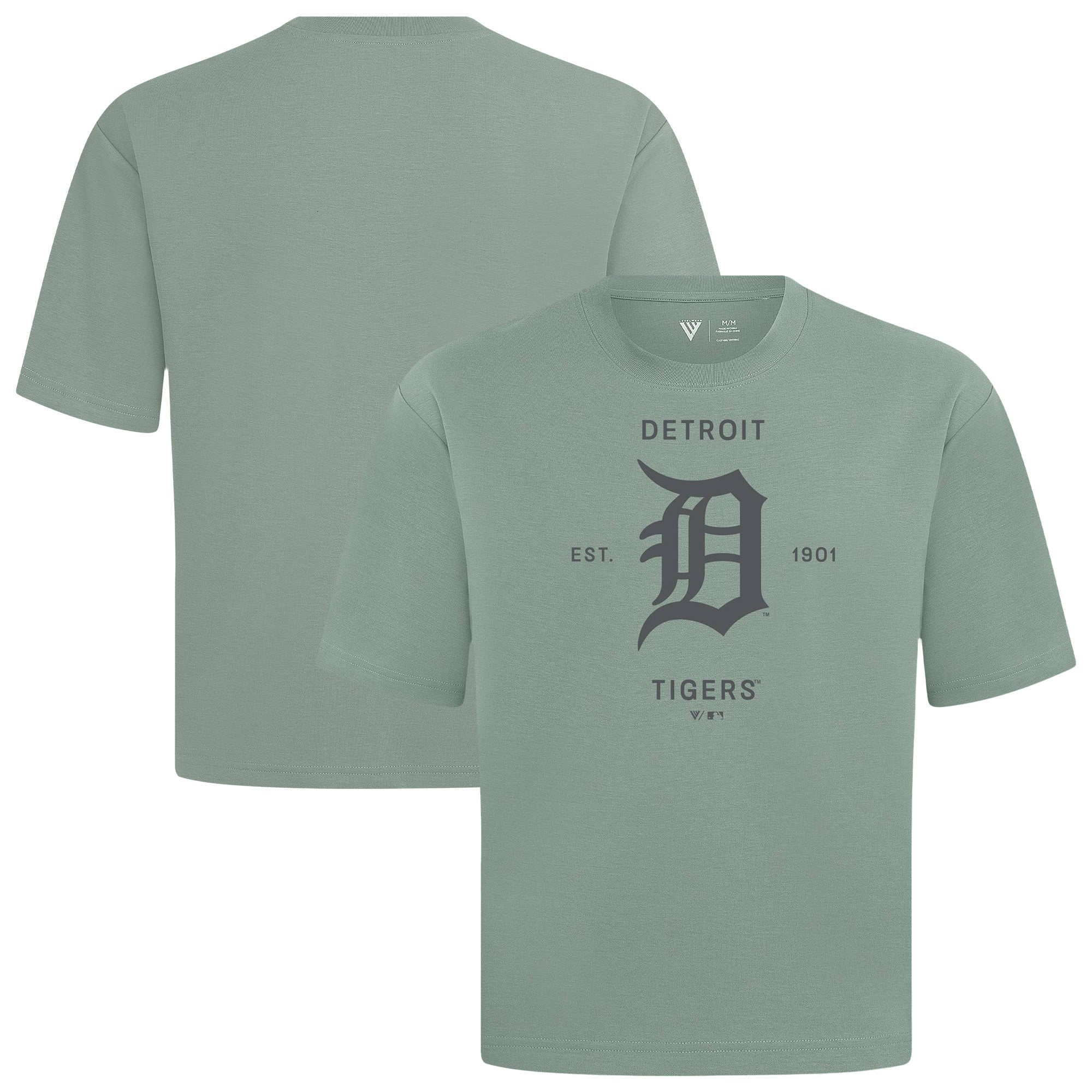 Men's Levelwear Green Detroit Tigers Crossway Oversized Luxe Signature Knit T-Shirt