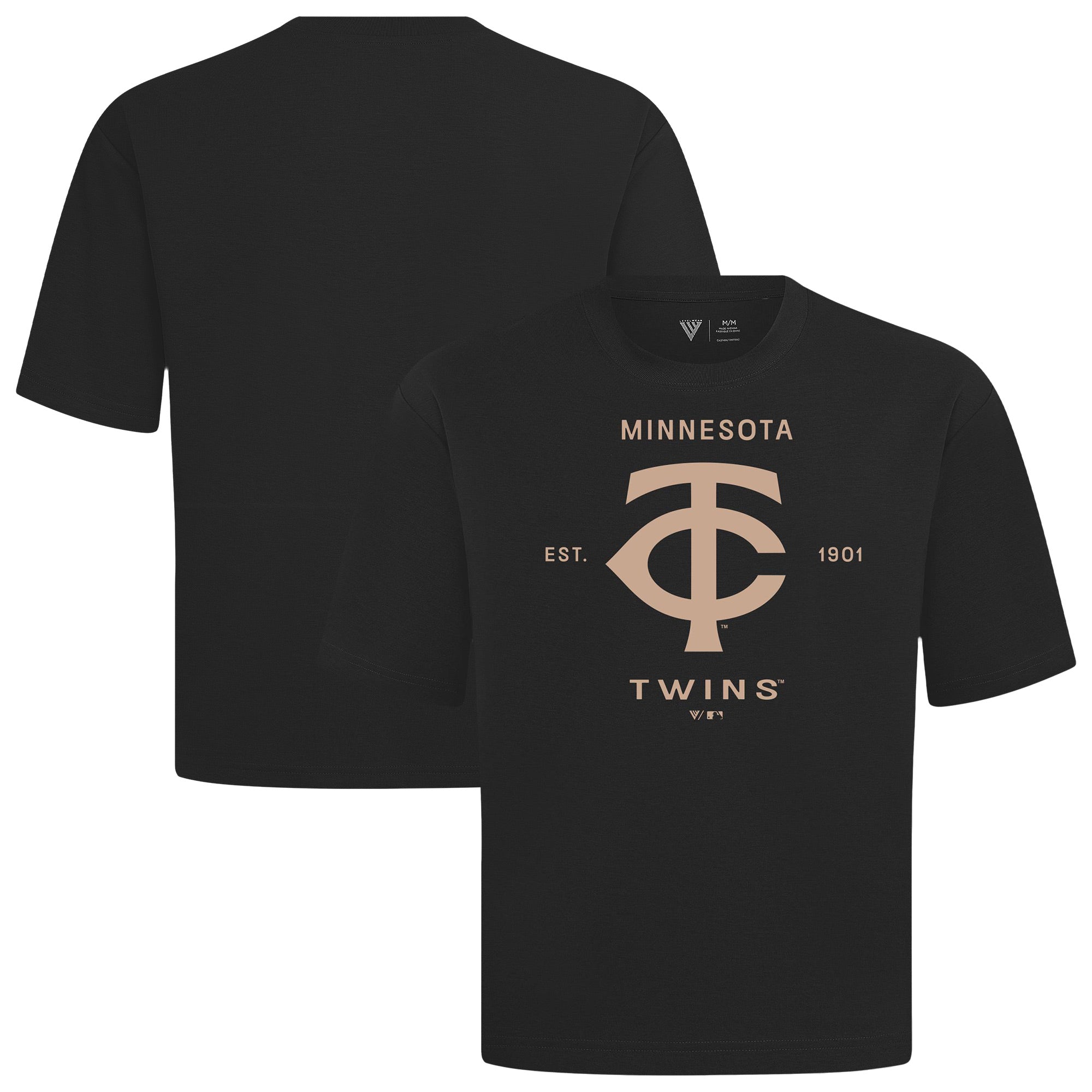 Men's Levelwear Black Minnesota Twins Crossway Oversized Luxe Signature Knit T-Shirt