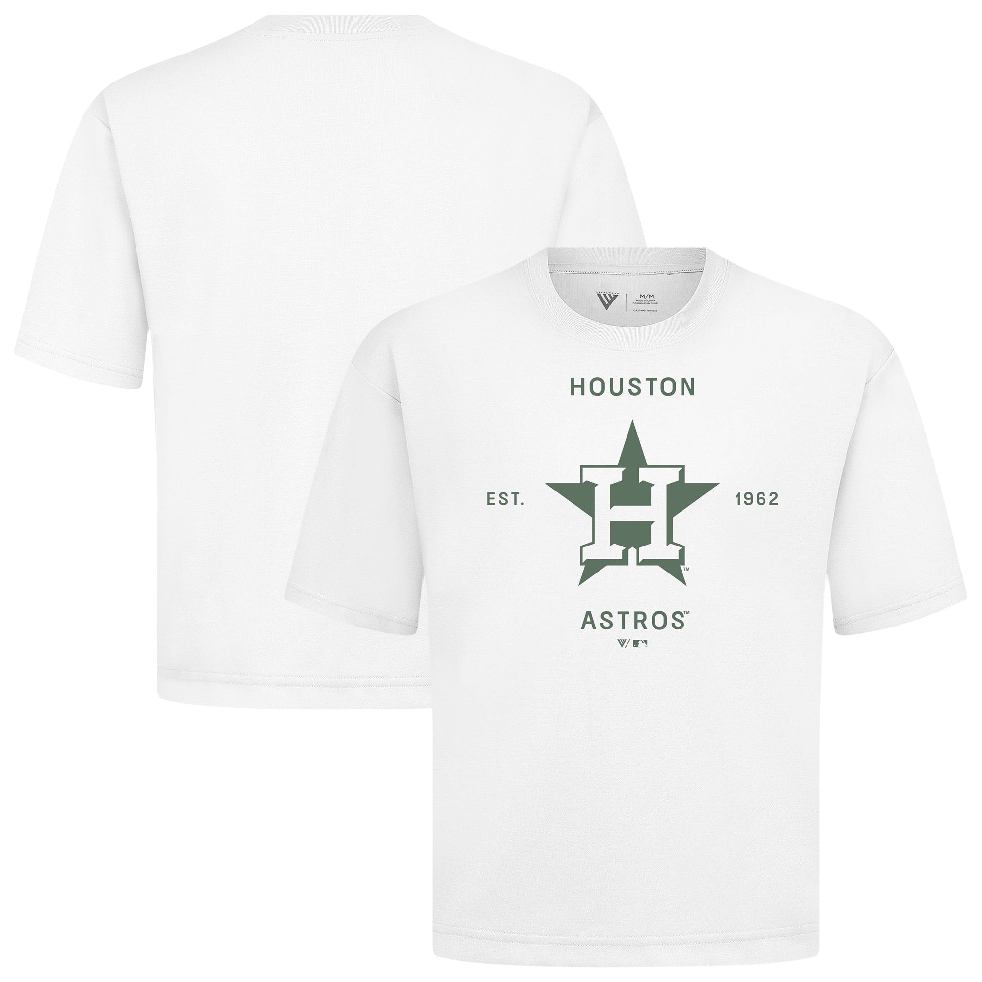 Men's Levelwear White Houston Astros Crossway Oversized Luxe Signature Knit T-Shirt