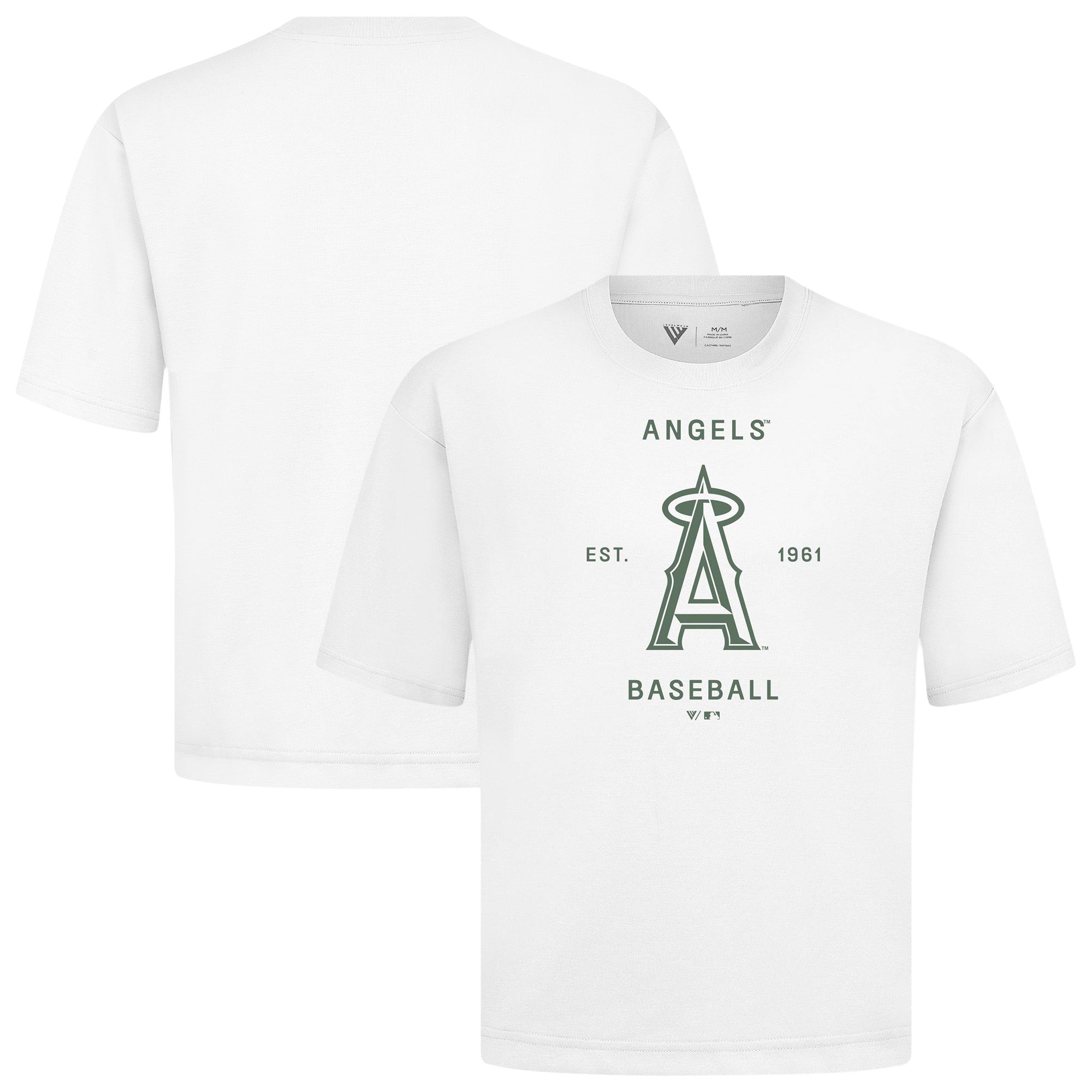 Men's Levelwear White Los Angeles Angels Crossway Oversized Luxe Signature Knit T-Shirt