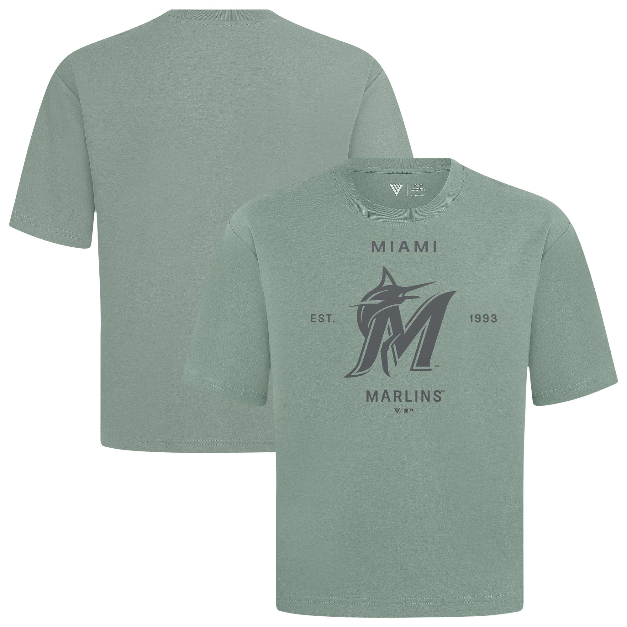 Men's Levelwear Green Miami Marlins Crossway Oversized Luxe Signature Knit T-Shirt
