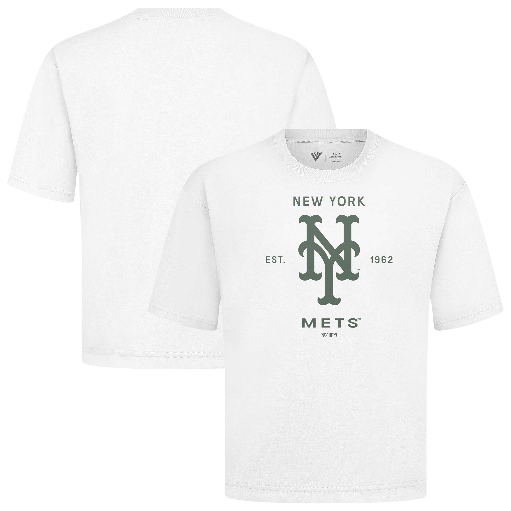 Men's Levelwear White New York Mets Crossway Oversized Luxe Signature Knit T-Shirt