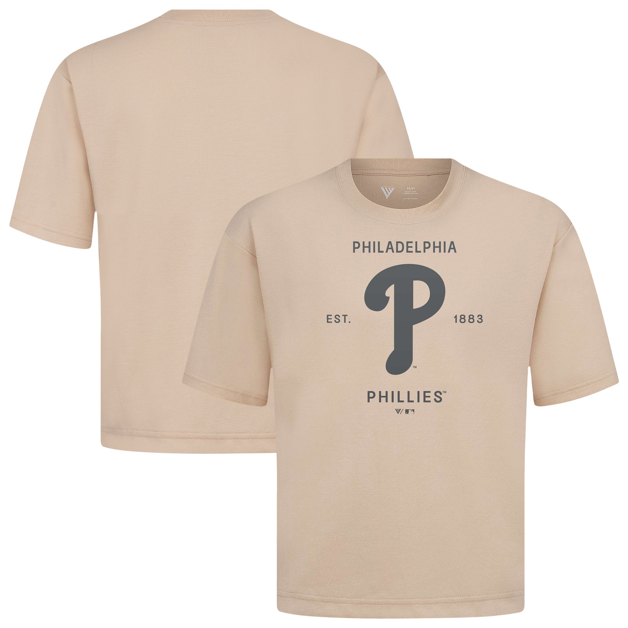 Men's Levelwear Khaki Philadelphia Phillies Crossway Oversized Luxe Signature Knit T-Shirt