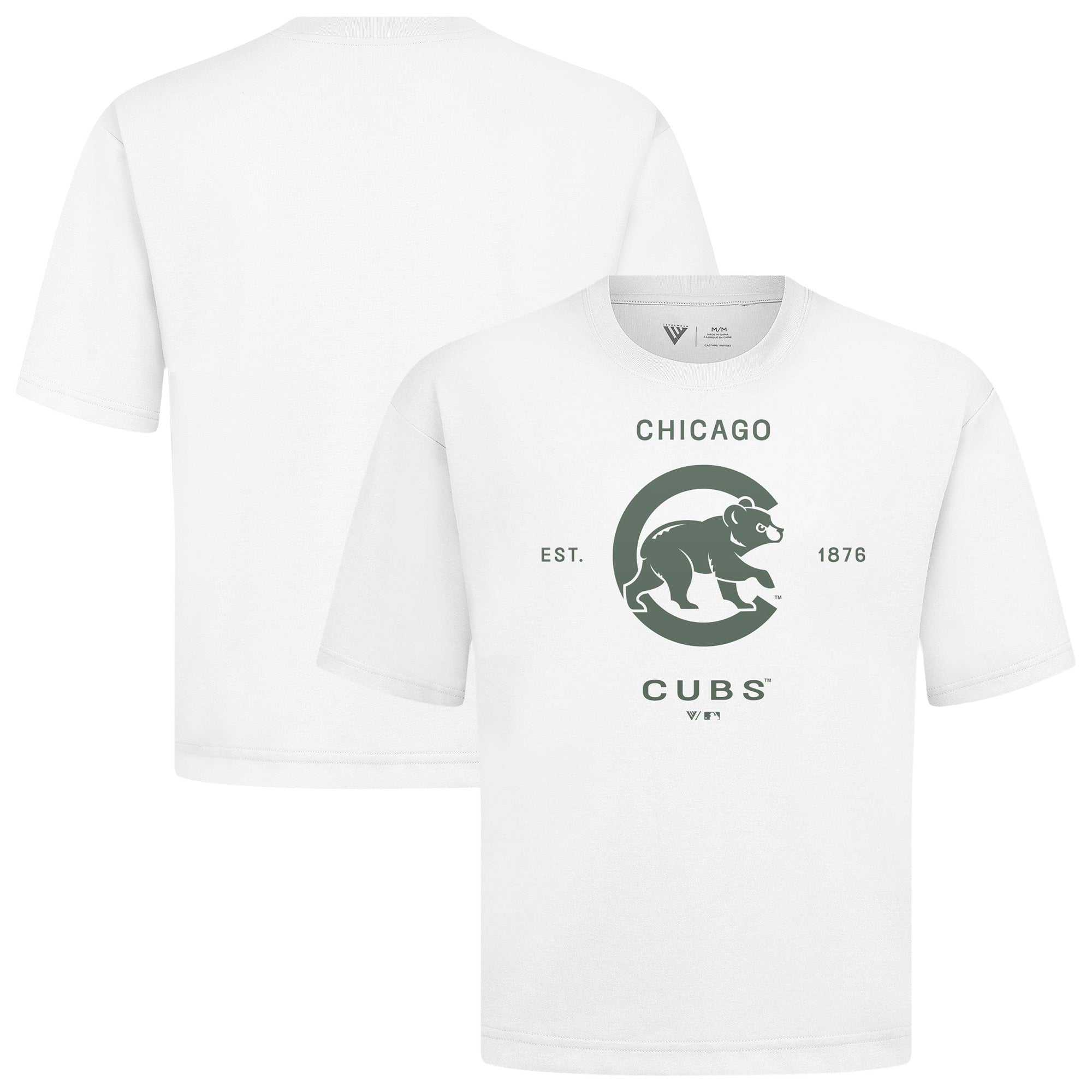 Men's Levelwear White Chicago Cubs Crossway Oversized Luxe Signature Knit T-Shirt