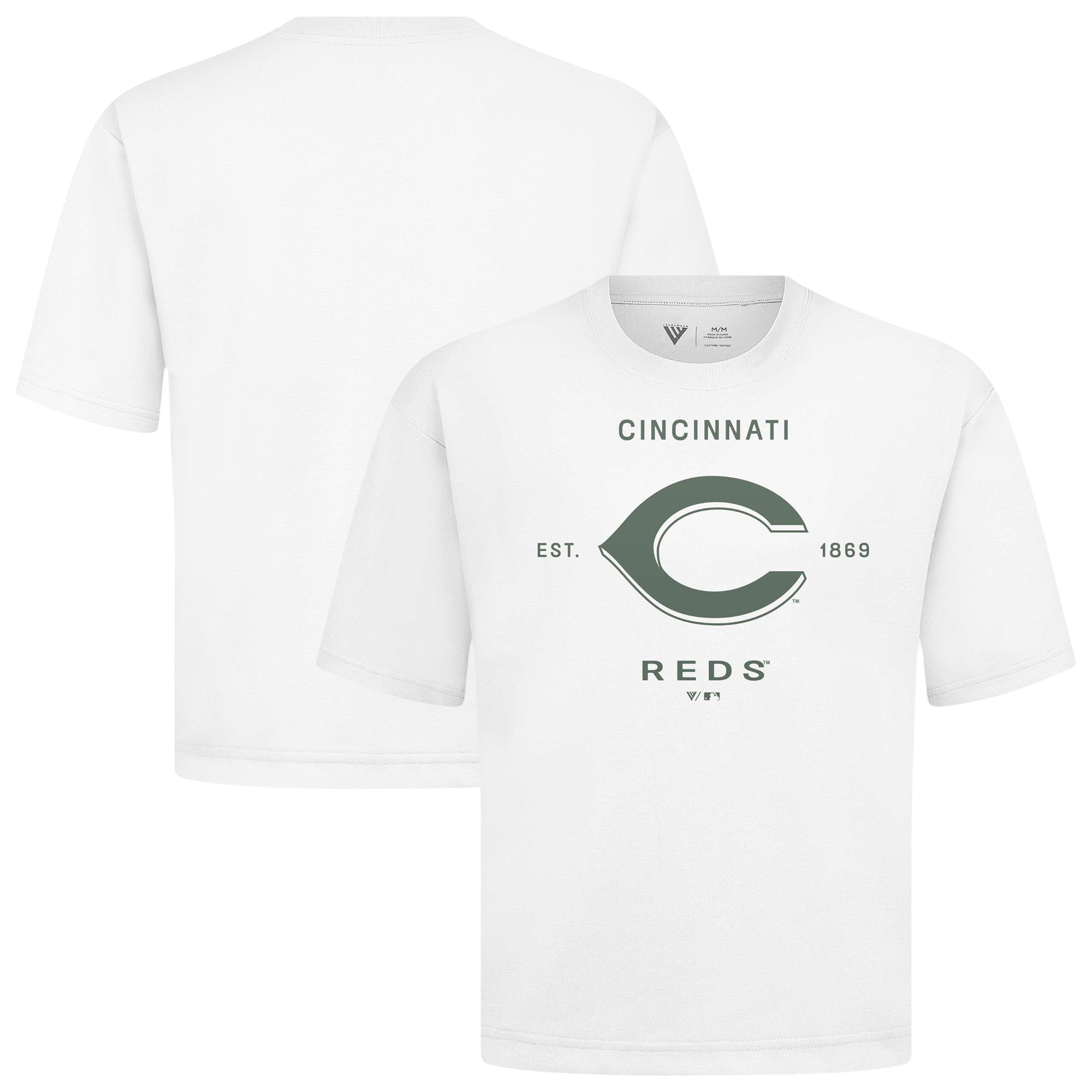 Men's Levelwear White Cincinnati Reds Crossway Oversized Luxe Signature Knit T-Shirt